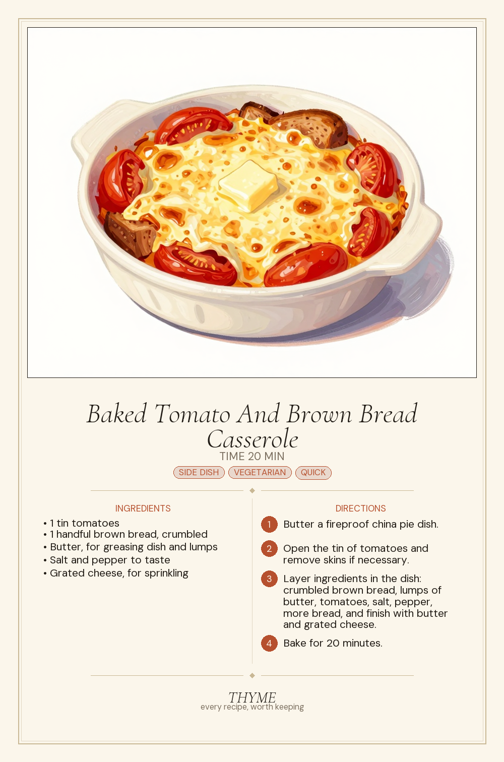 Baked Tomato And Brown Bread Casserole