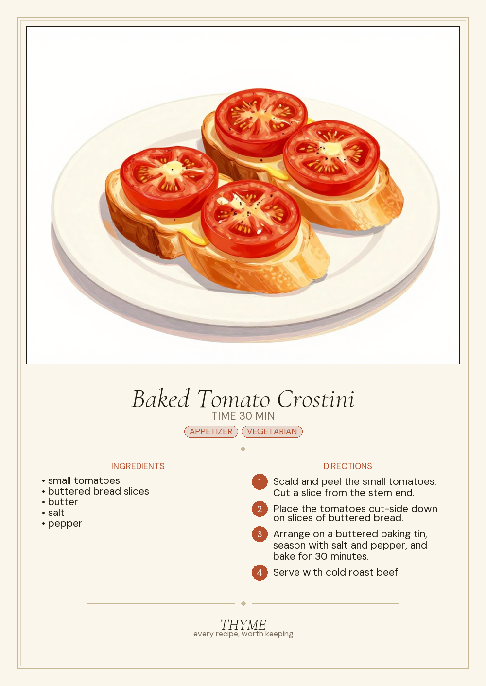 Baked Tomato Crostini