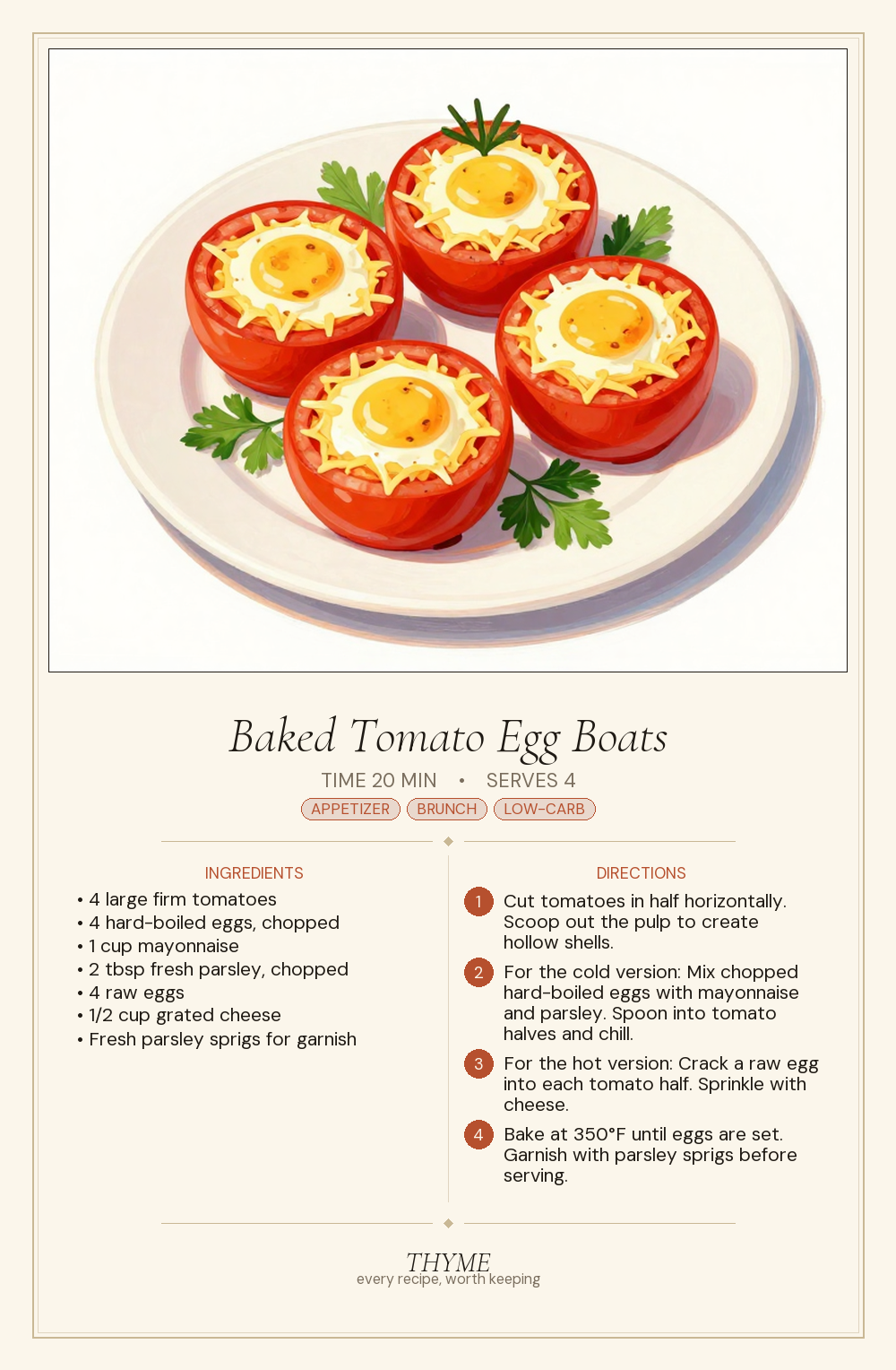 Baked Tomato Egg Boats