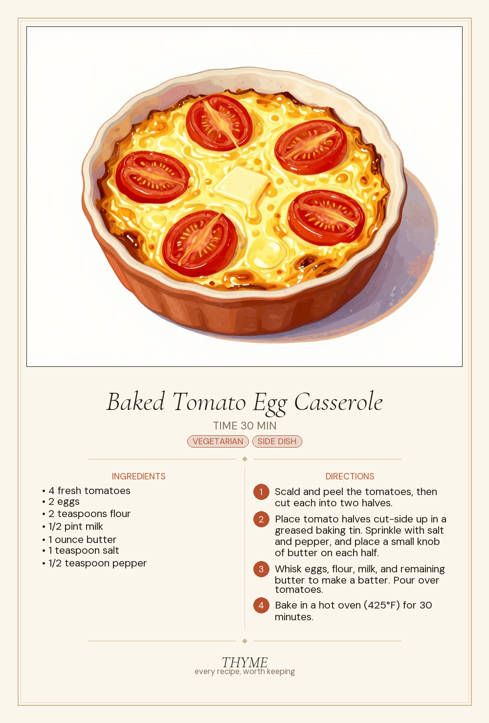 Baked Tomato Egg Casserole