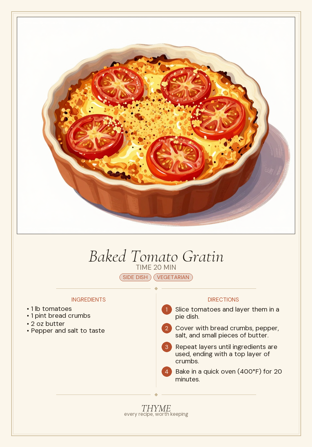 Baked Tomato Gratin