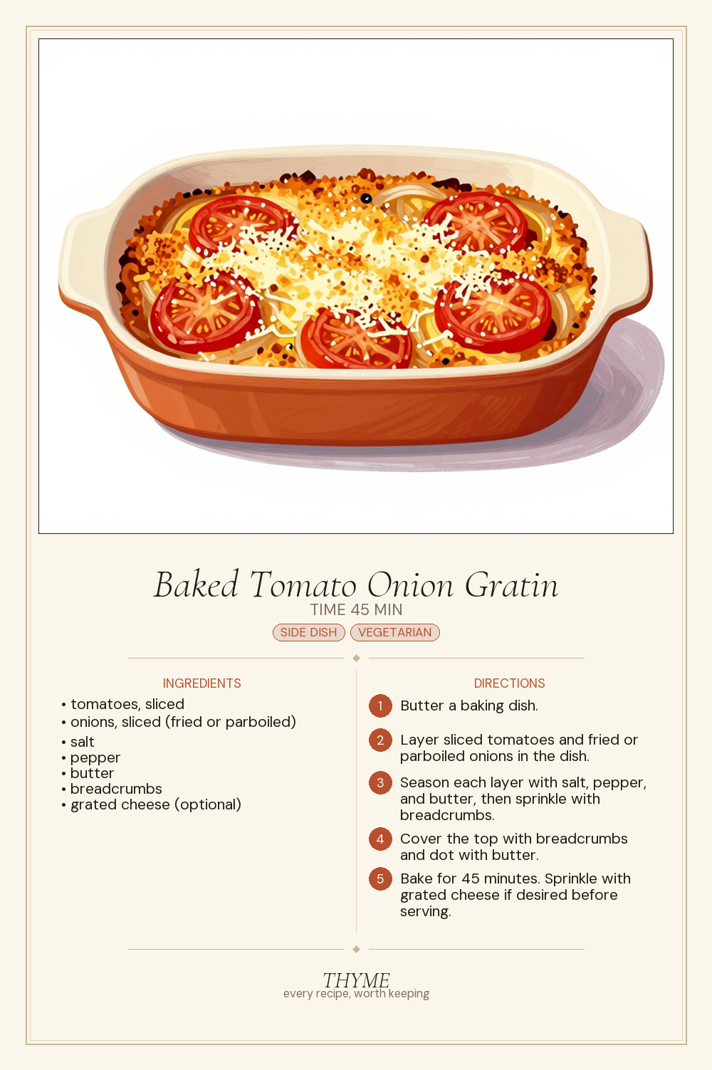 Baked Tomato Onion Gratin