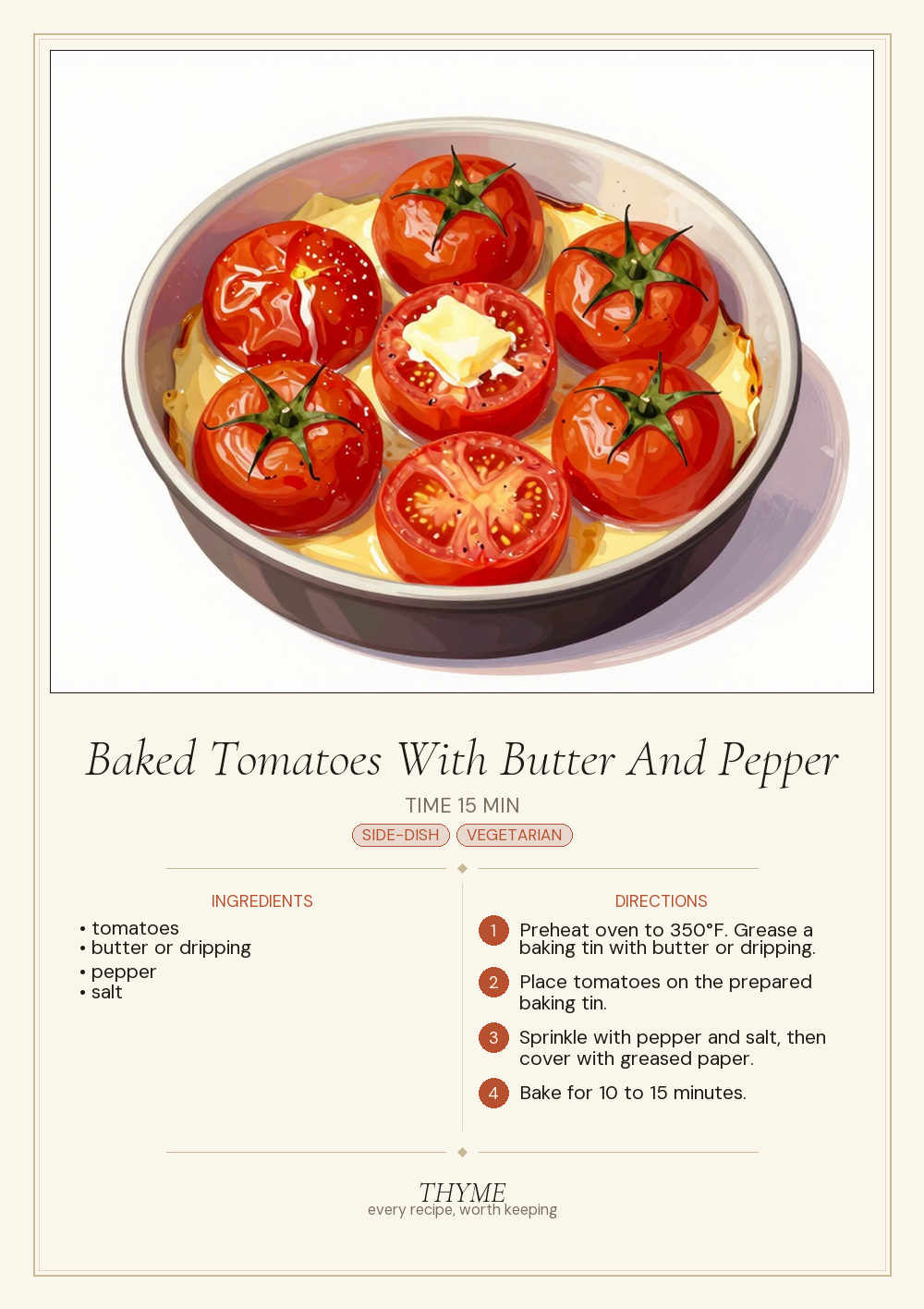 Baked Tomatoes With Butter And Pepper