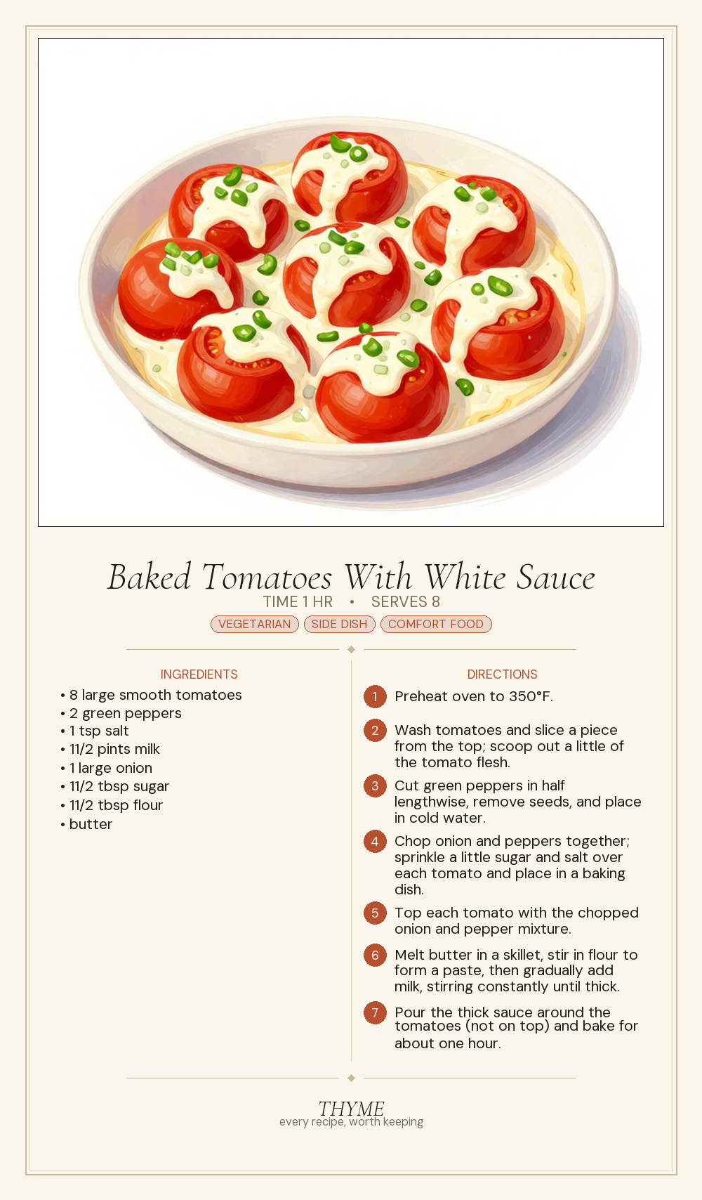 Baked Tomatoes With White Sauce