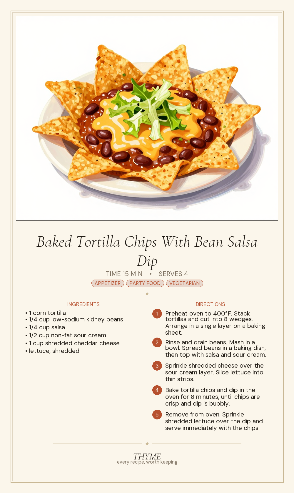 Baked Tortilla Chips With Bean Salsa Dip