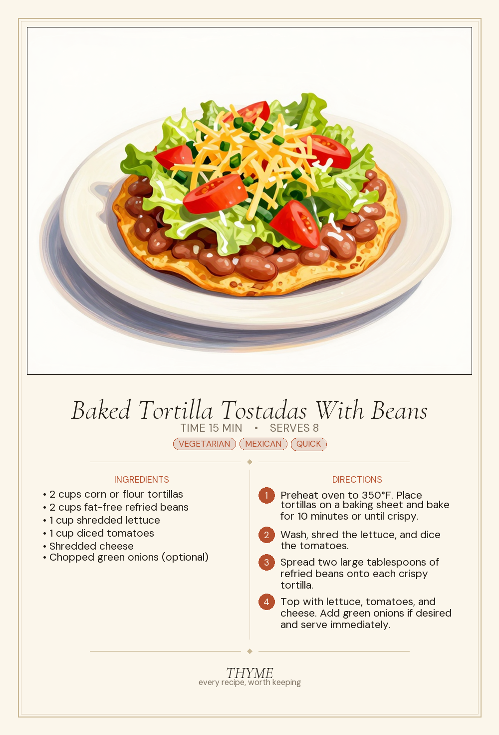 Baked Tortilla Tostadas With Beans