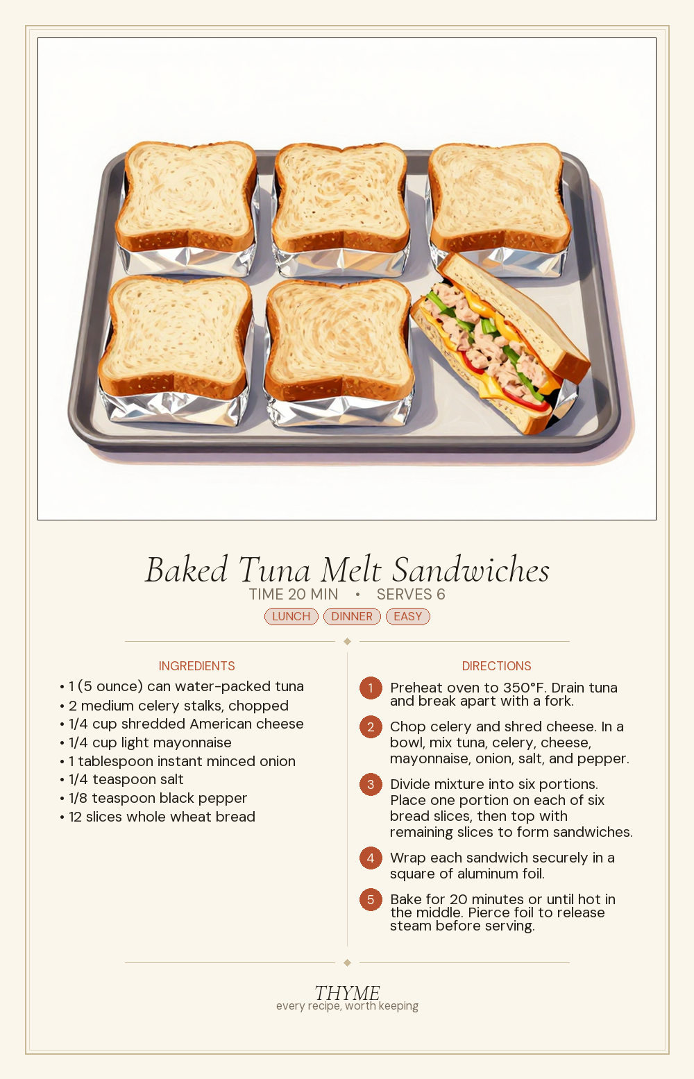 Baked Tuna Melt Sandwiches