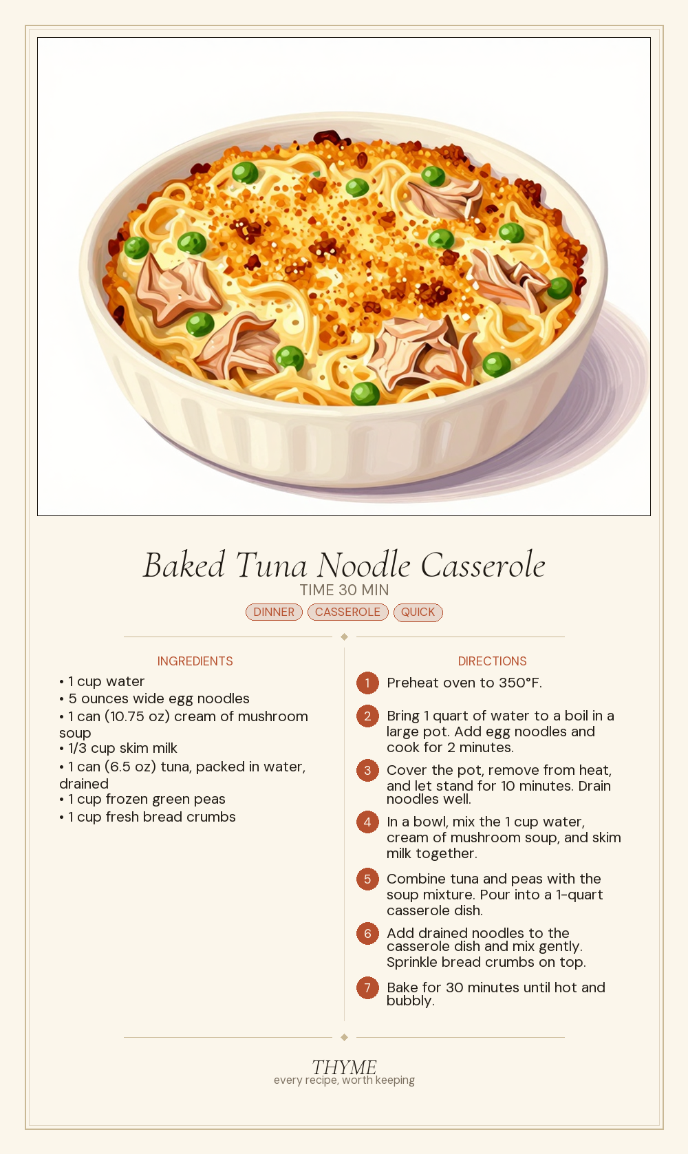 Baked Tuna Noodle Casserole
