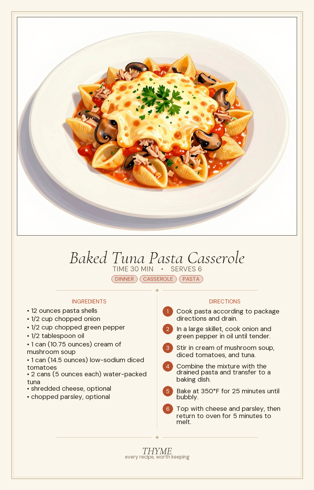 Baked Tuna Pasta Casserole