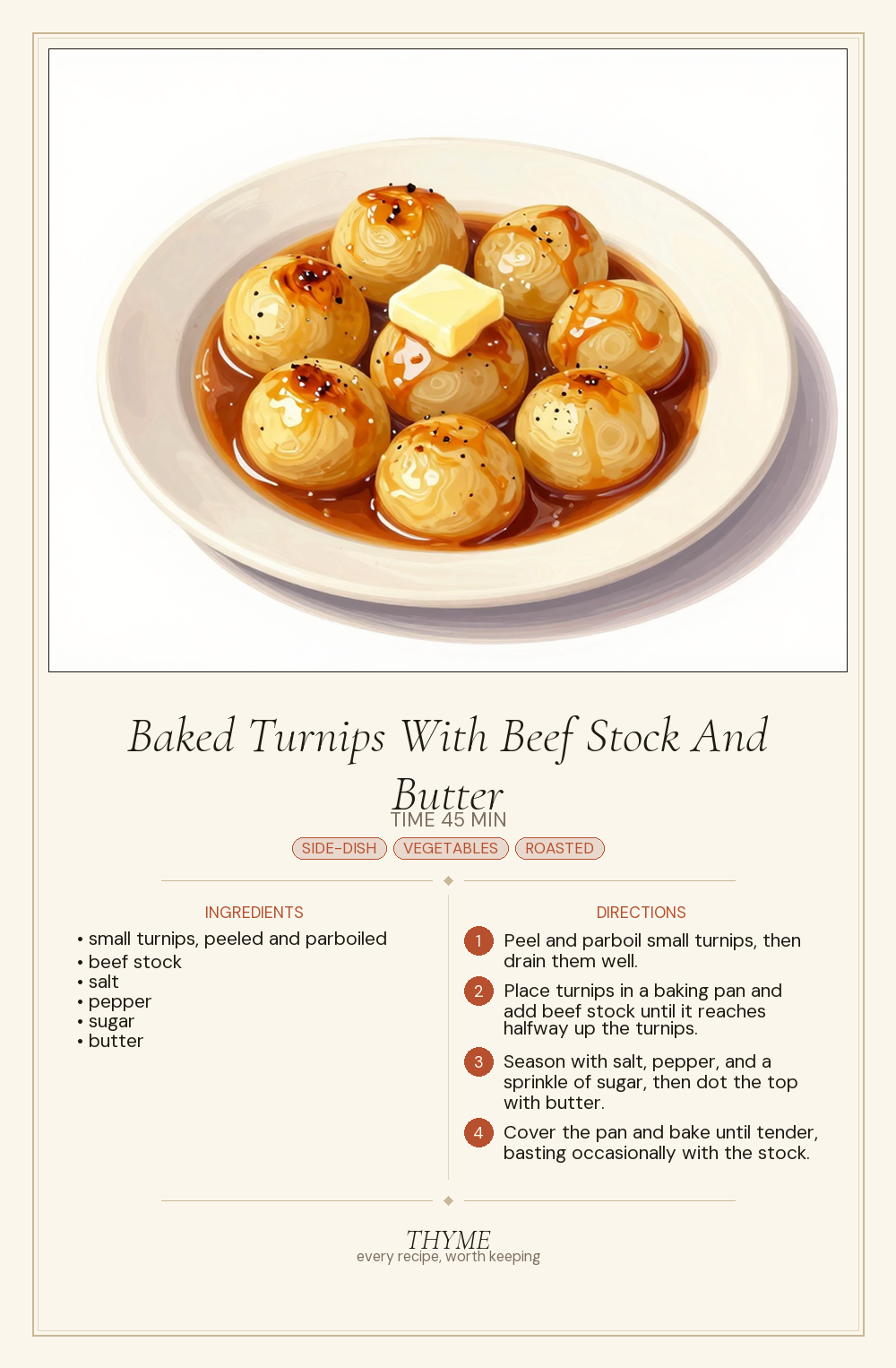 Baked Turnips With Beef Stock And Butter
