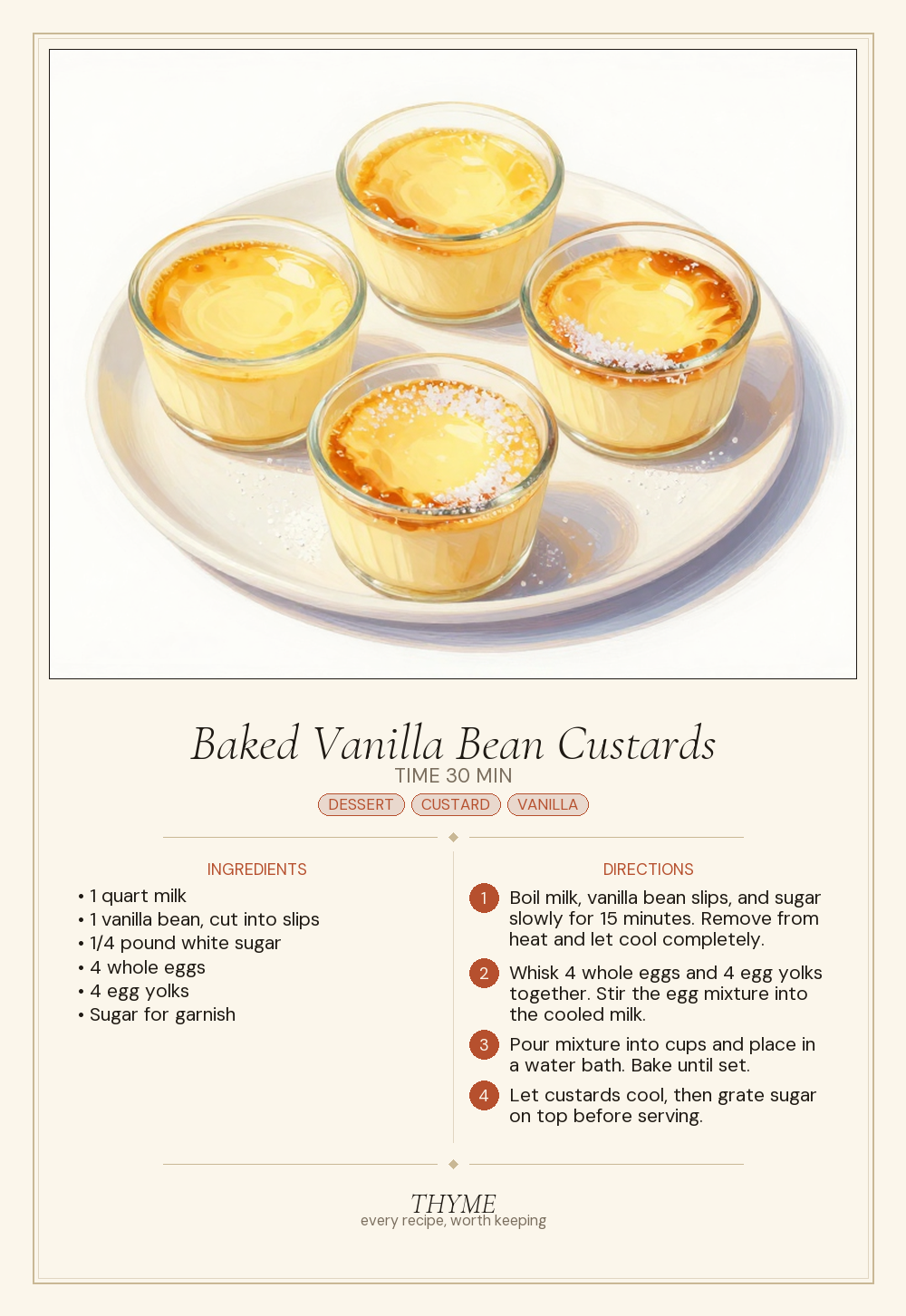 Baked Vanilla Bean Custards