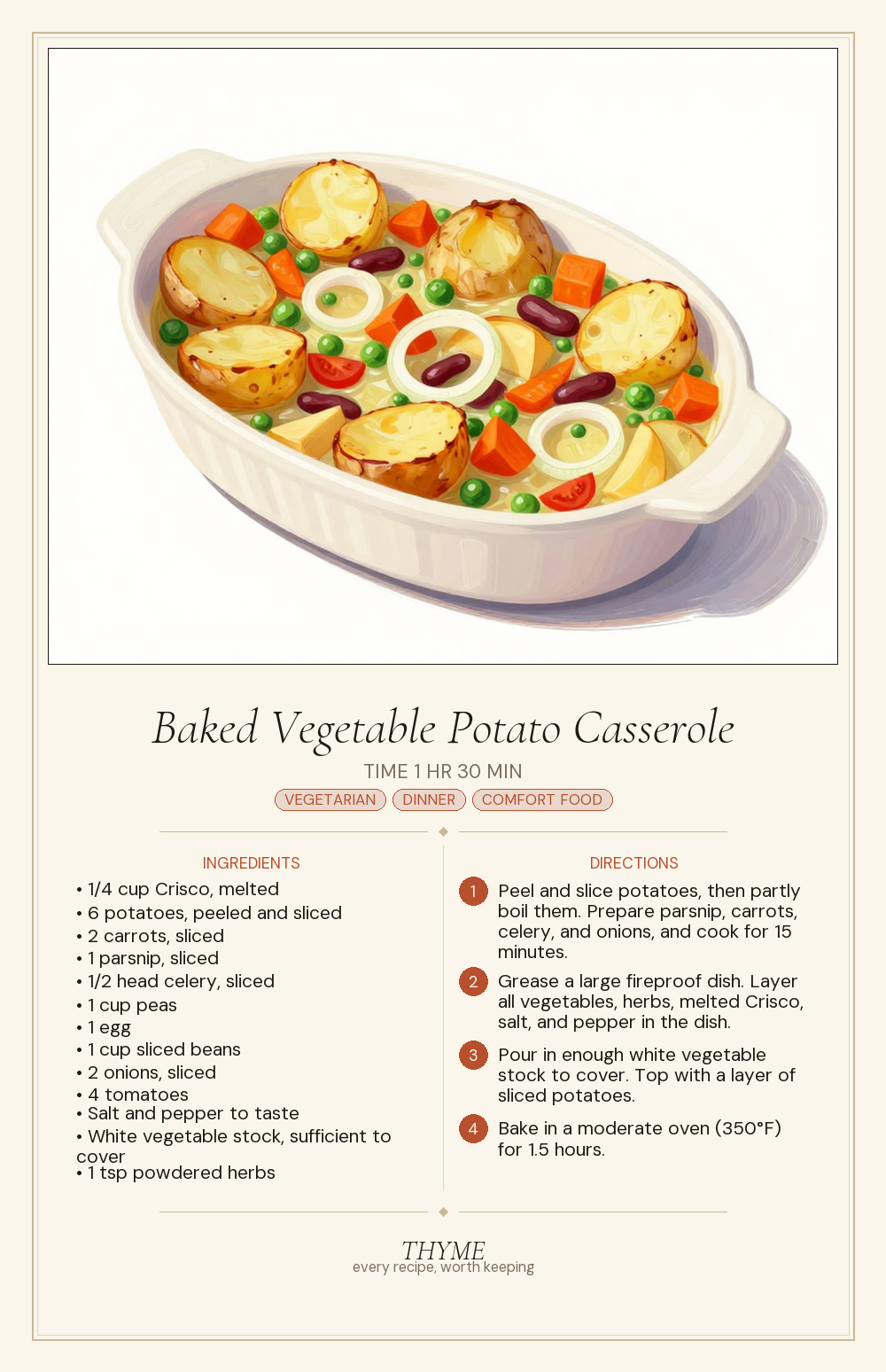 Baked Vegetable Potato Casserole