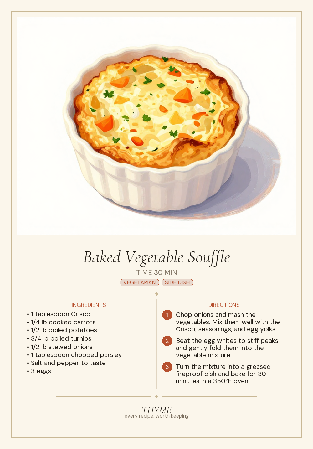Baked Vegetable Souffle