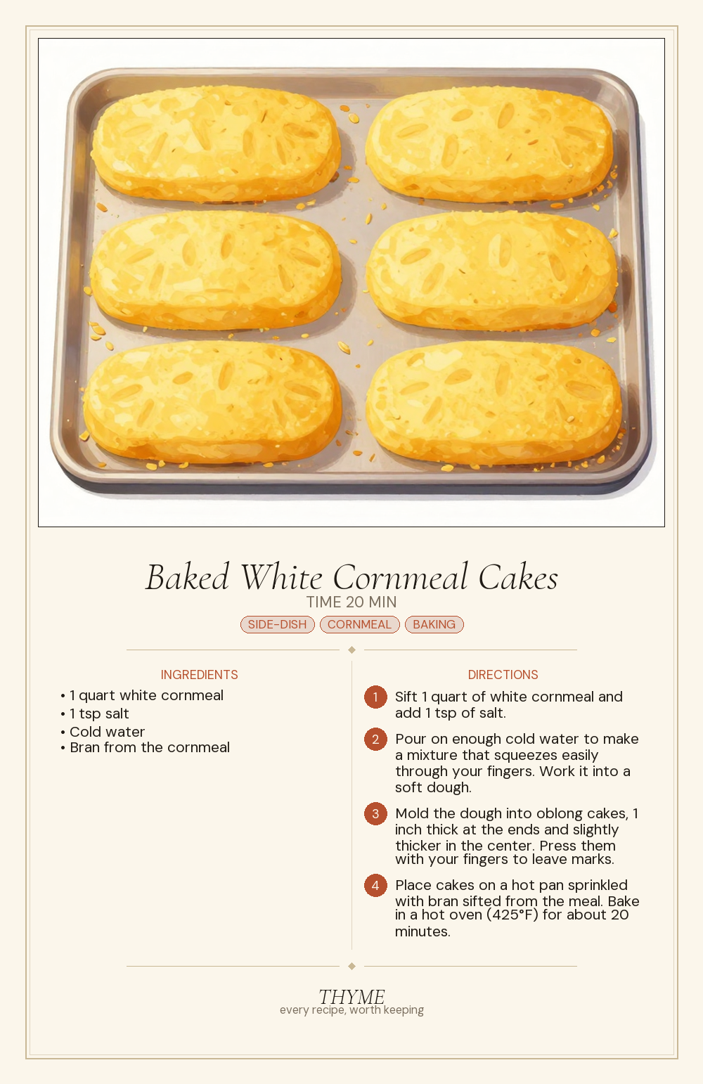 Baked White Cornmeal Cakes