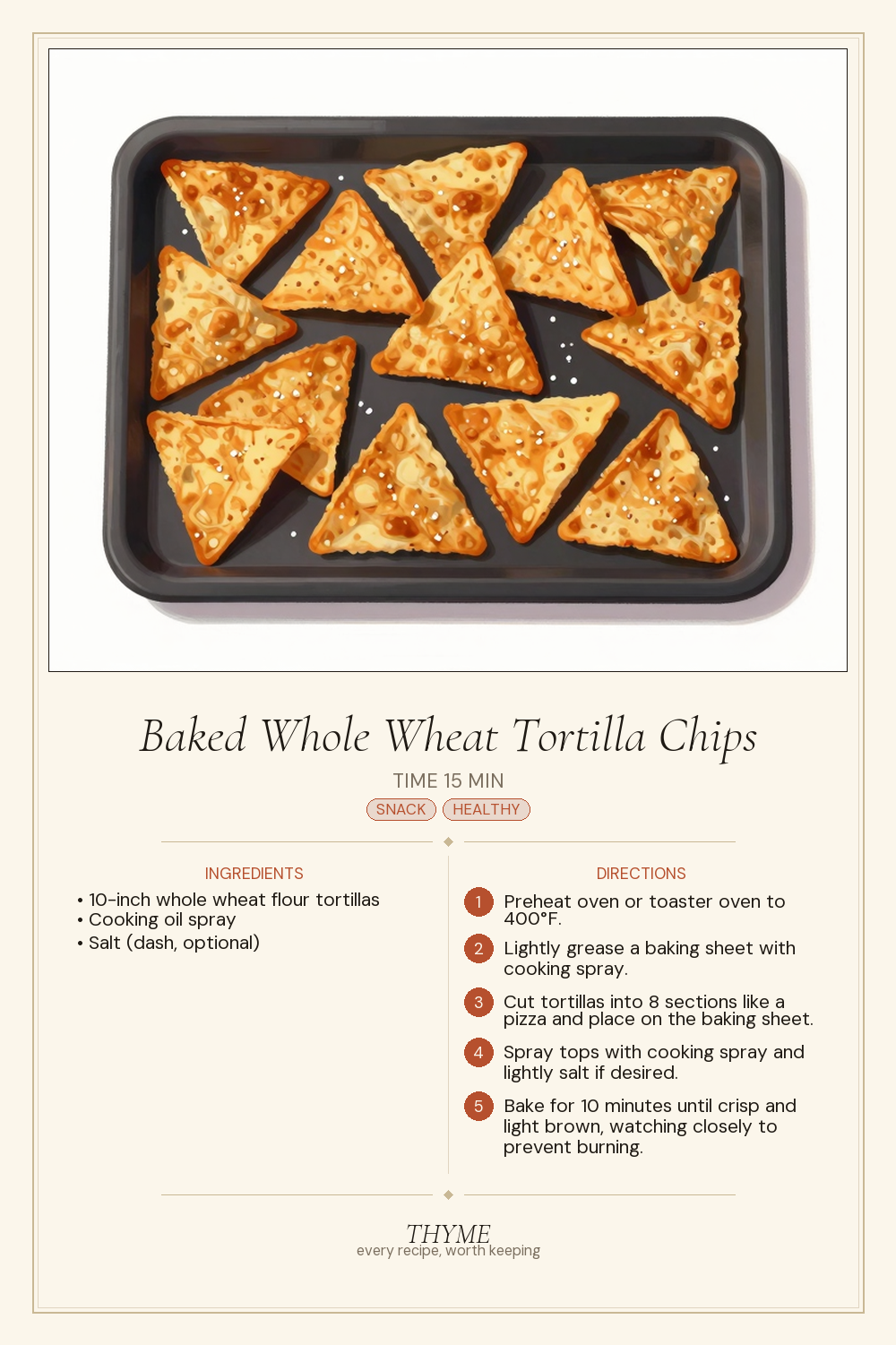 Baked Whole Wheat Tortilla Chips