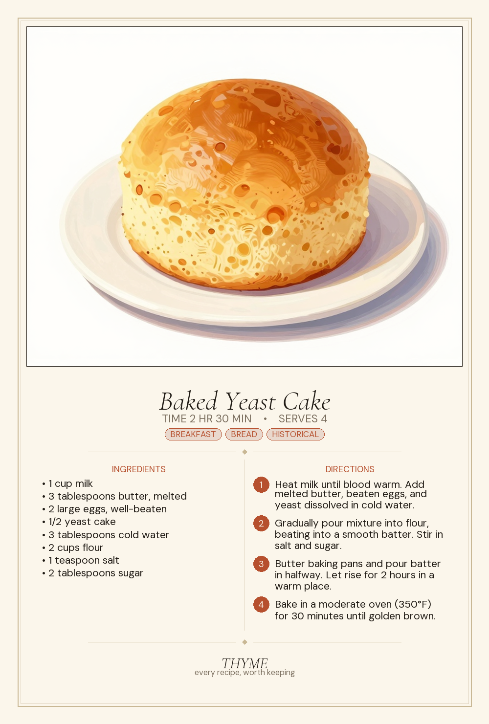 Baked Yeast Cake