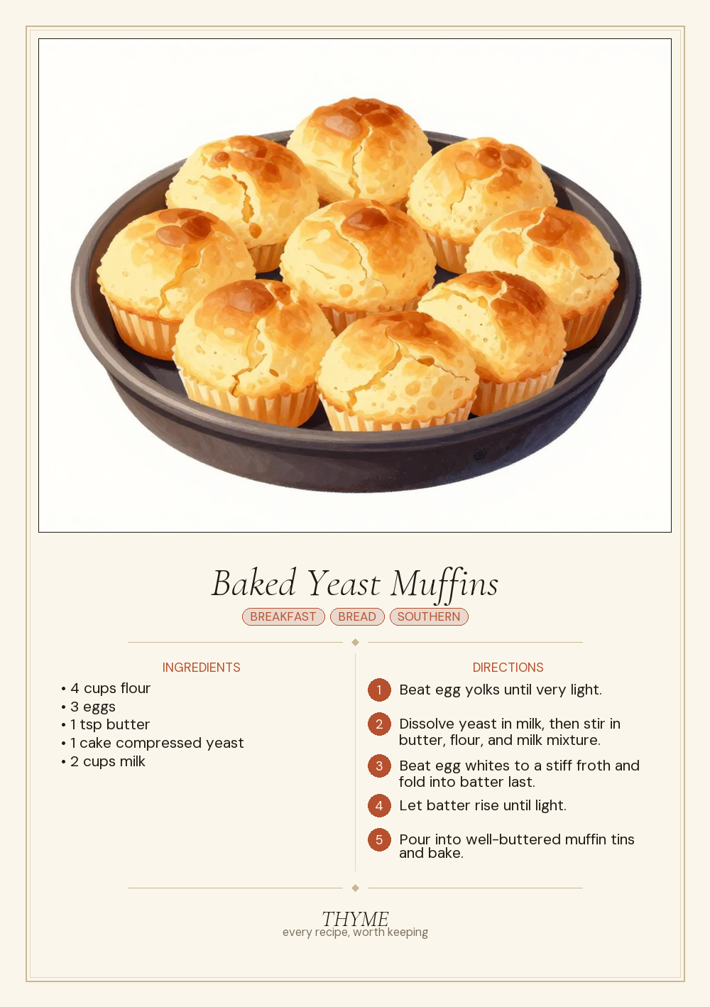 Baked Yeast Muffins