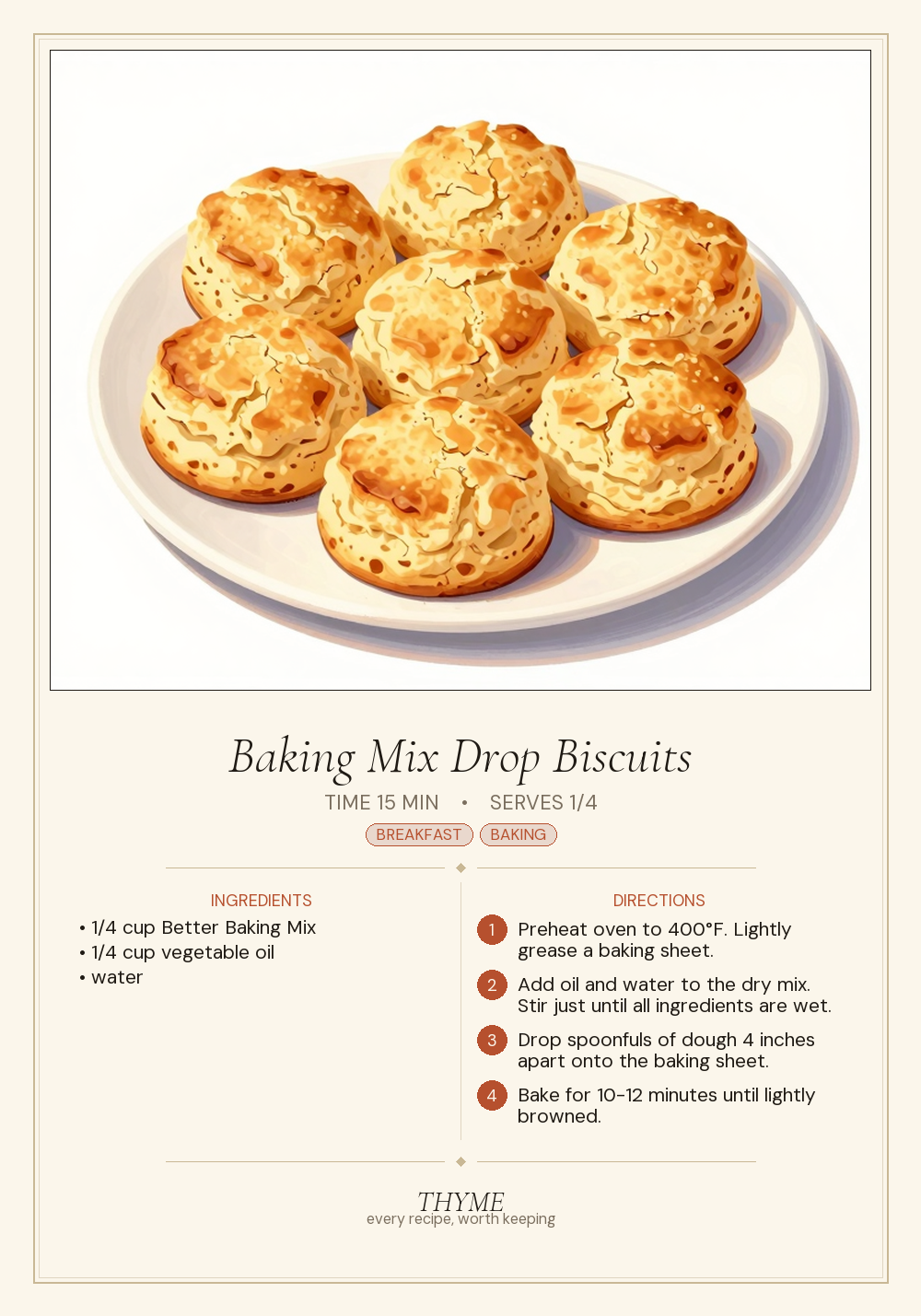 Baking Mix Drop Biscuits
