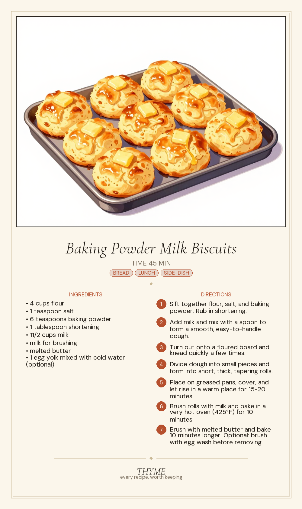Baking Powder Milk Biscuits