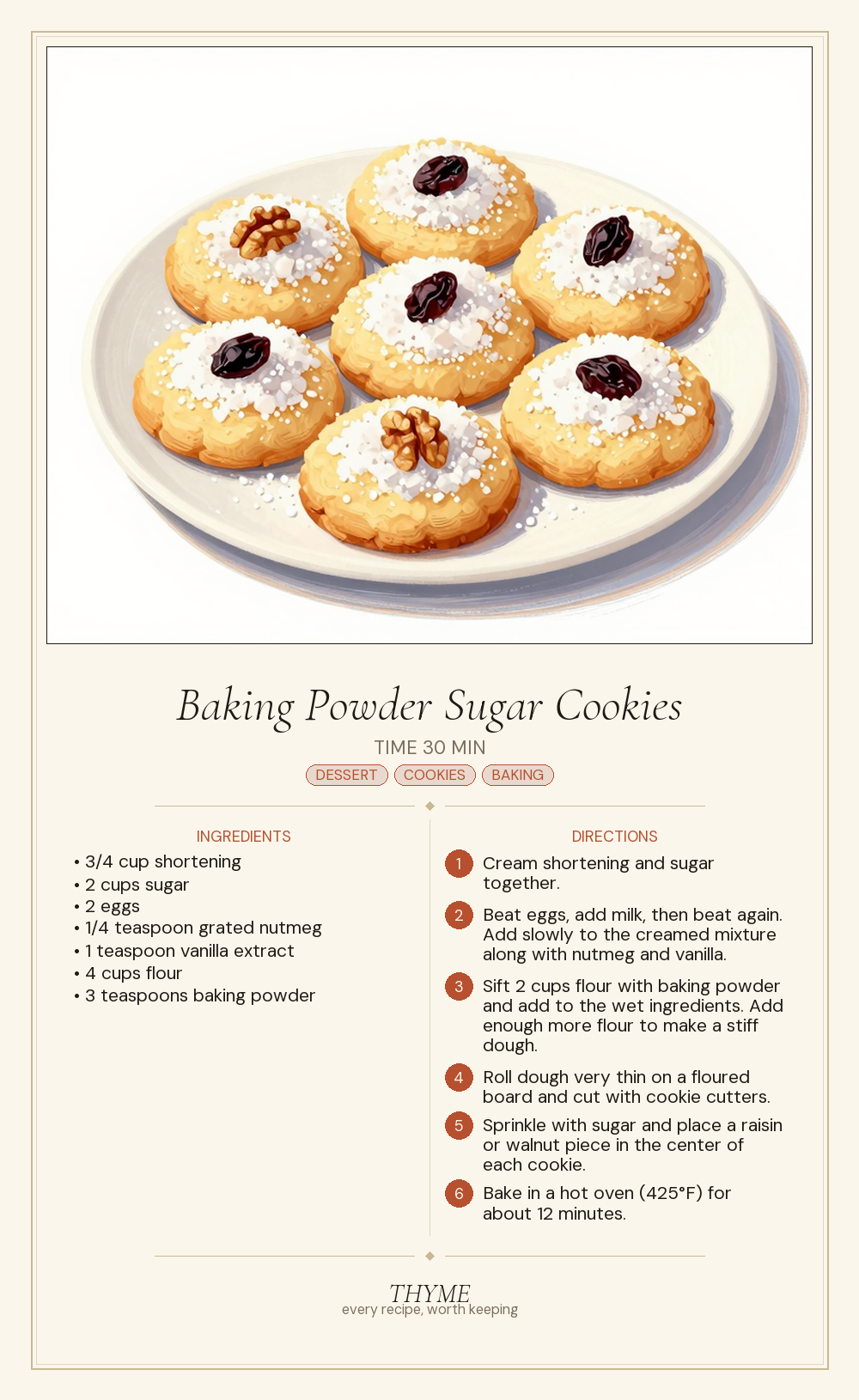 Baking Powder Sugar Cookies