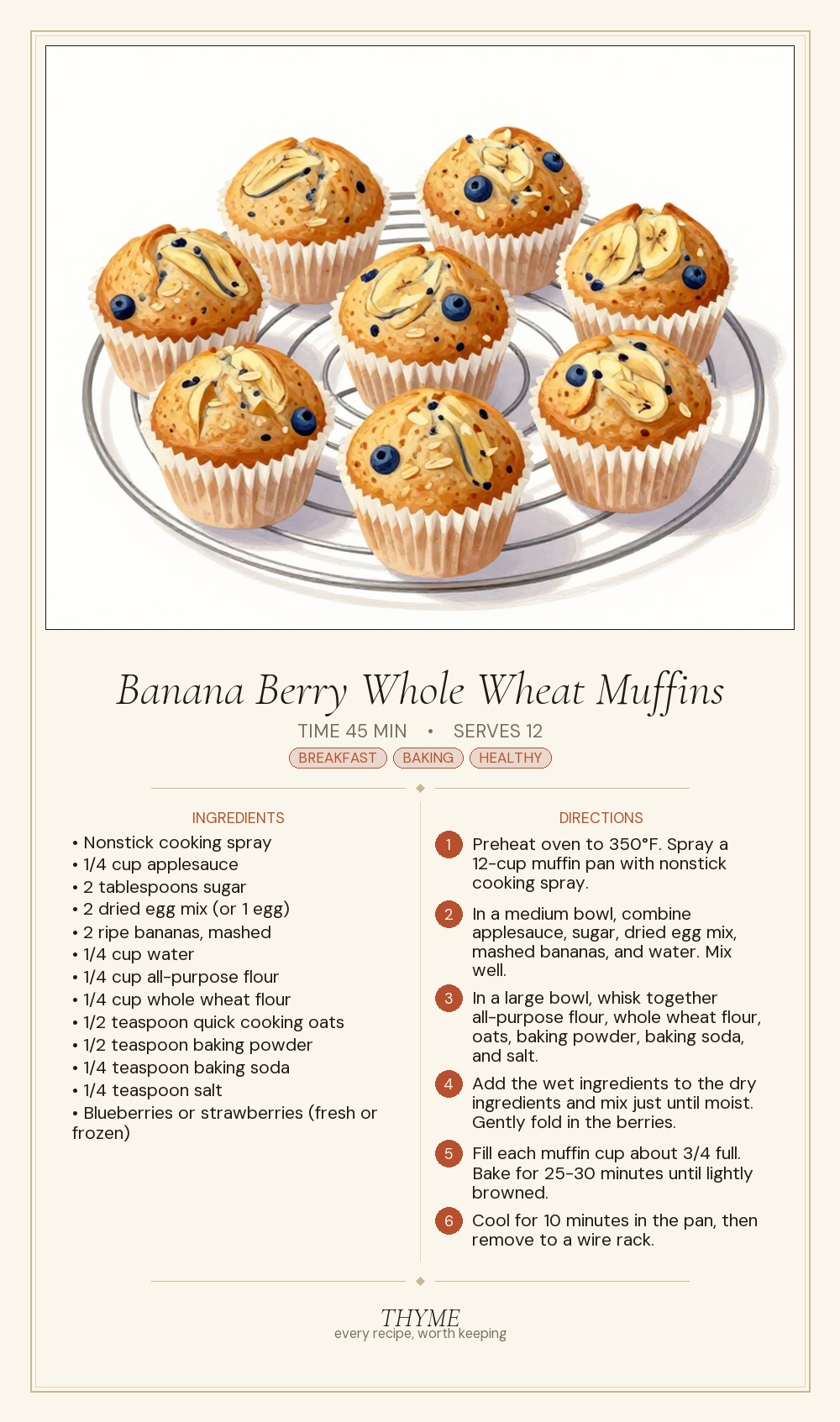 Banana Berry Whole Wheat Muffins