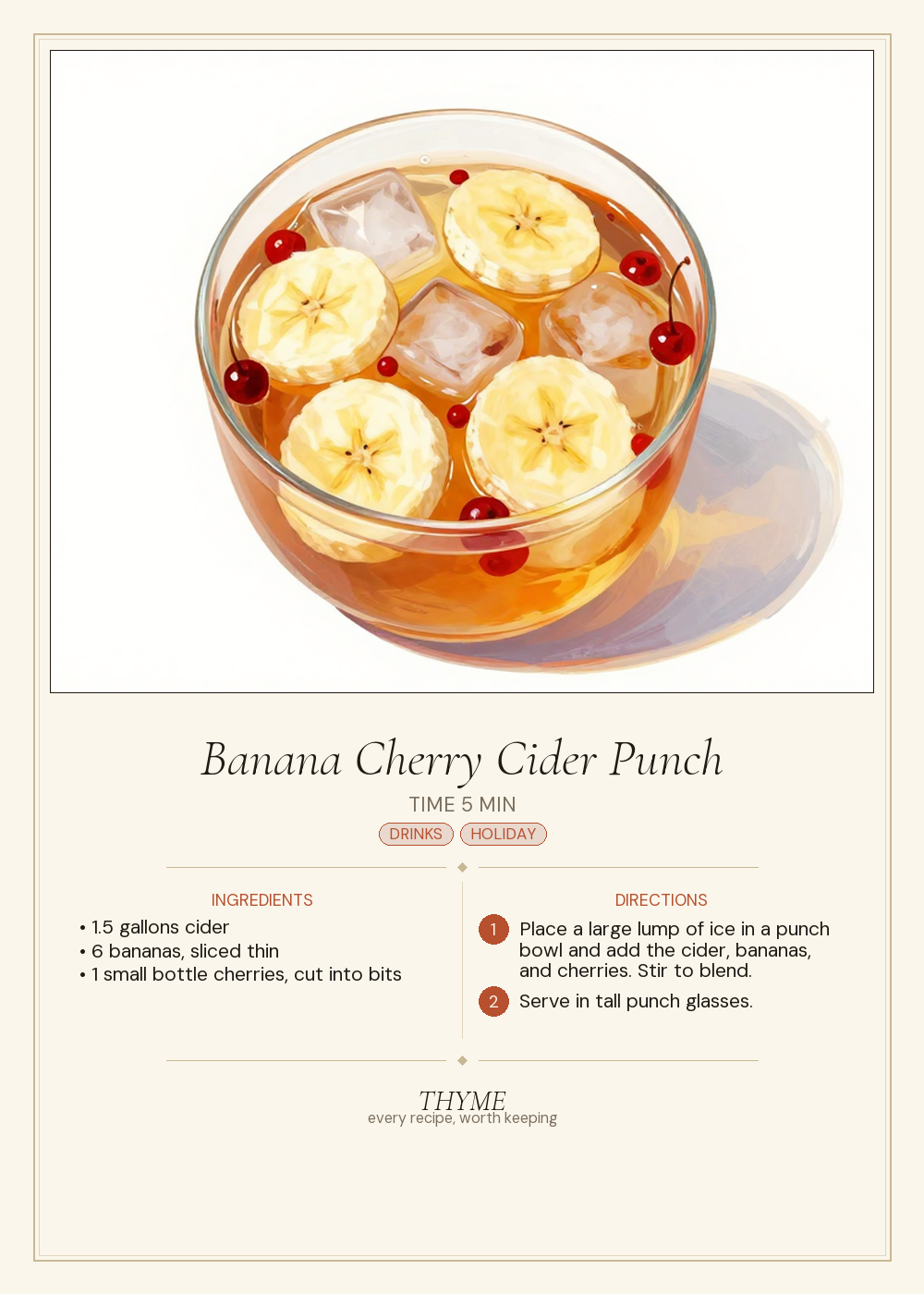 Banana Cherry Cider Punch