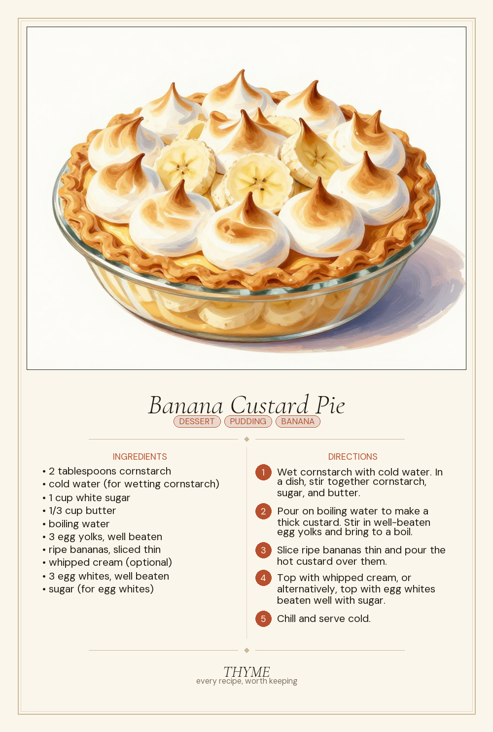 Banana Custard Pie