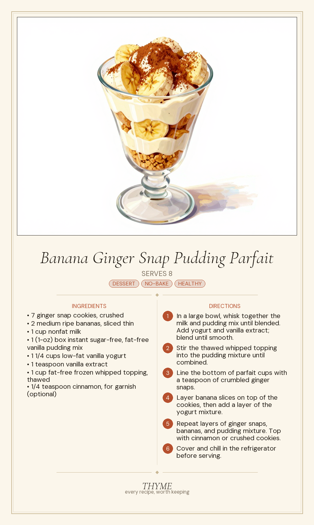 Banana Ginger Snap Pudding Parfait