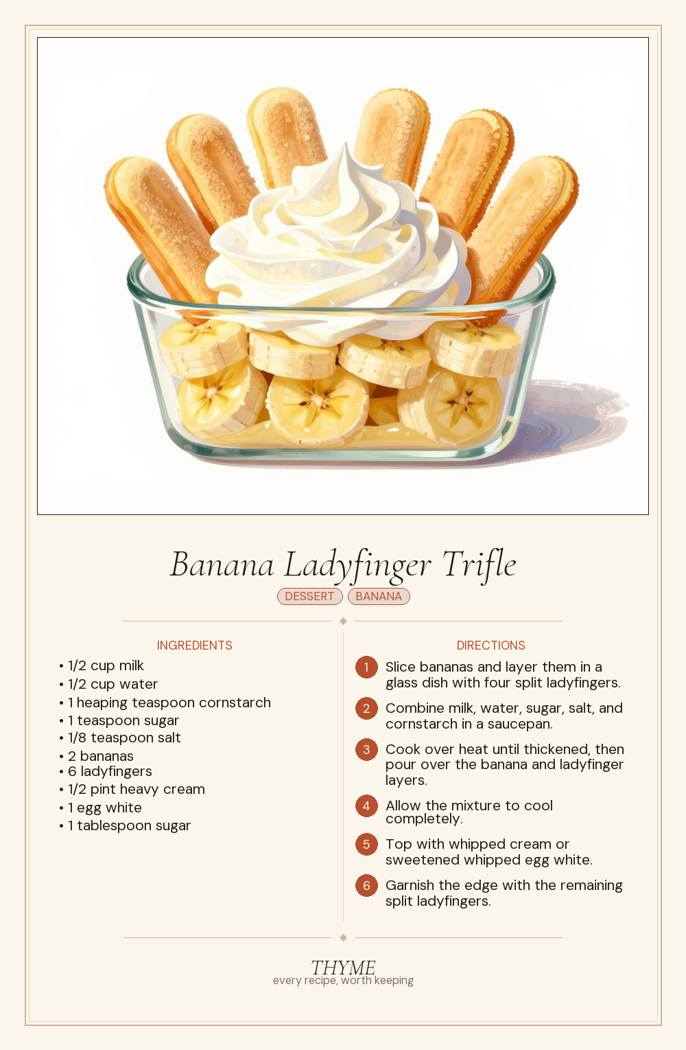 Banana Ladyfinger Trifle