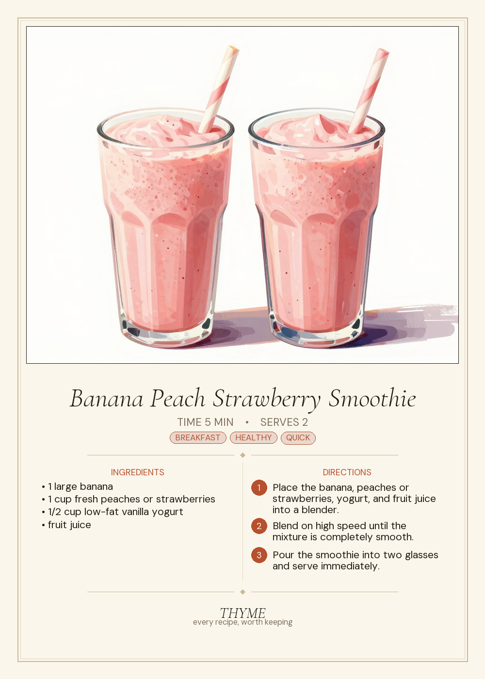 Banana Peach Strawberry Smoothie