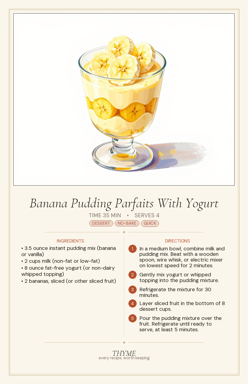 Banana Pudding Parfaits With Yogurt