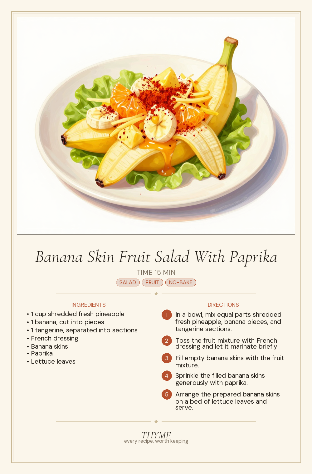 Banana Skin Fruit Salad With Paprika
