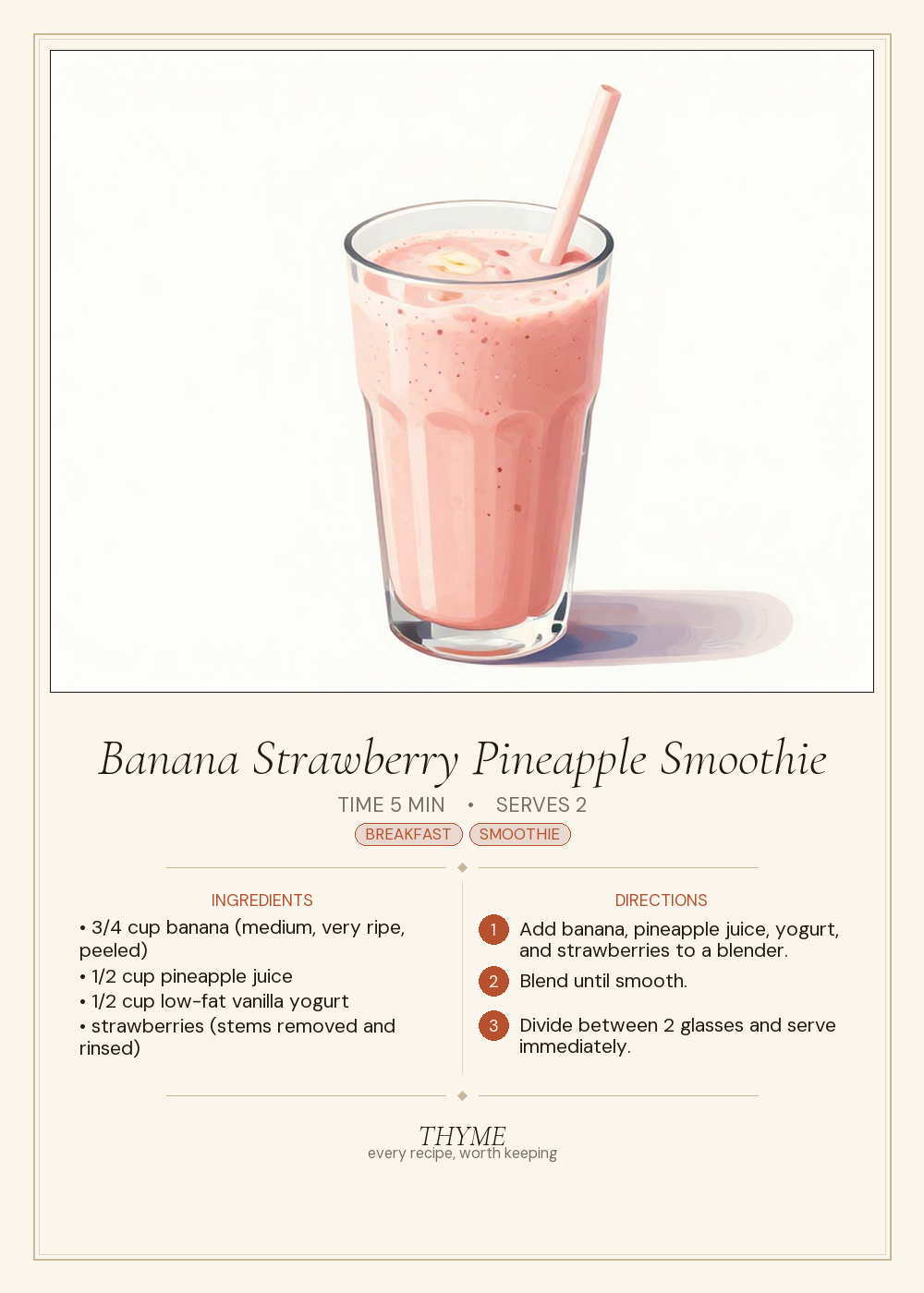 Banana Strawberry Pineapple Smoothie