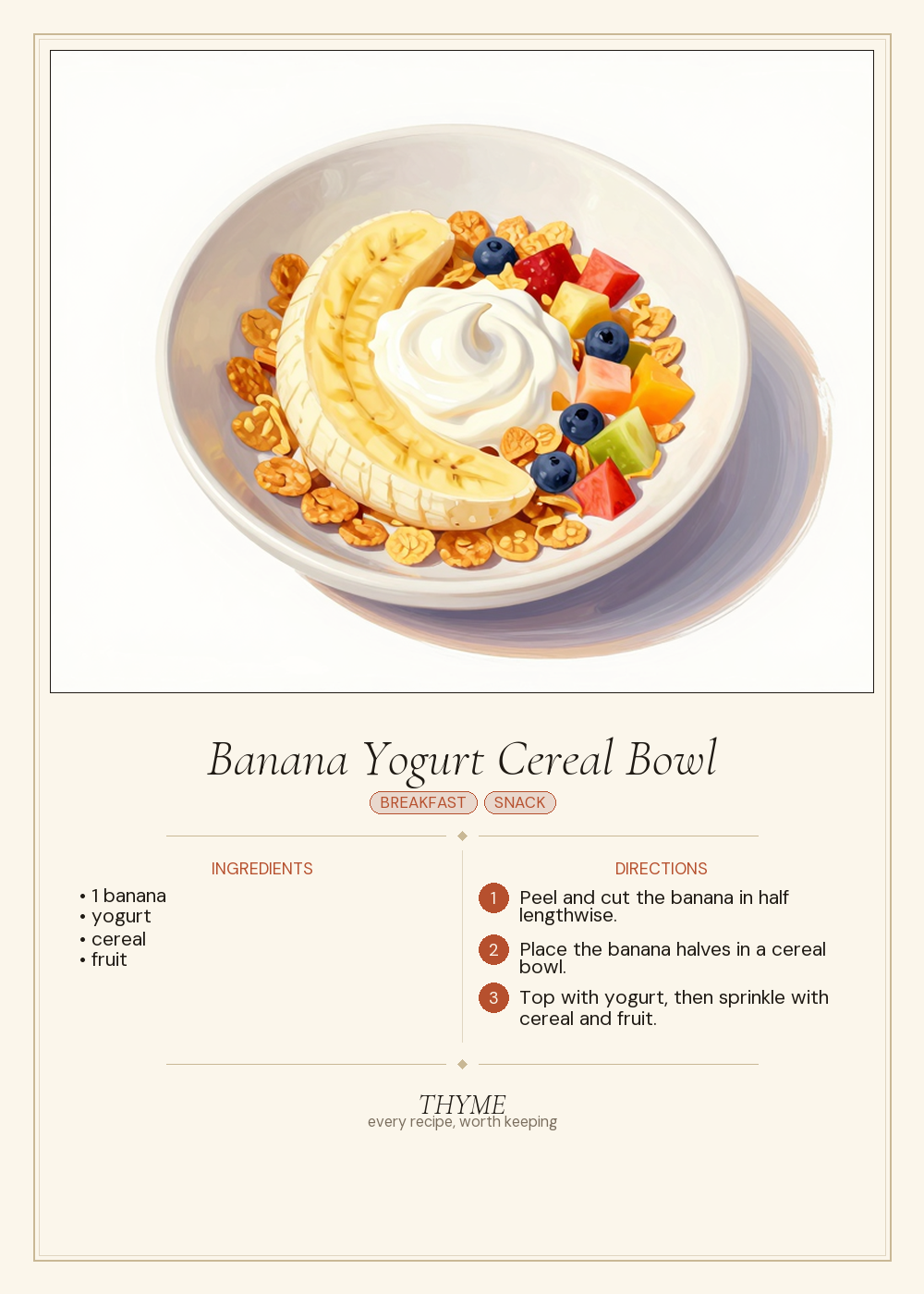 Banana Yogurt Cereal Bowl