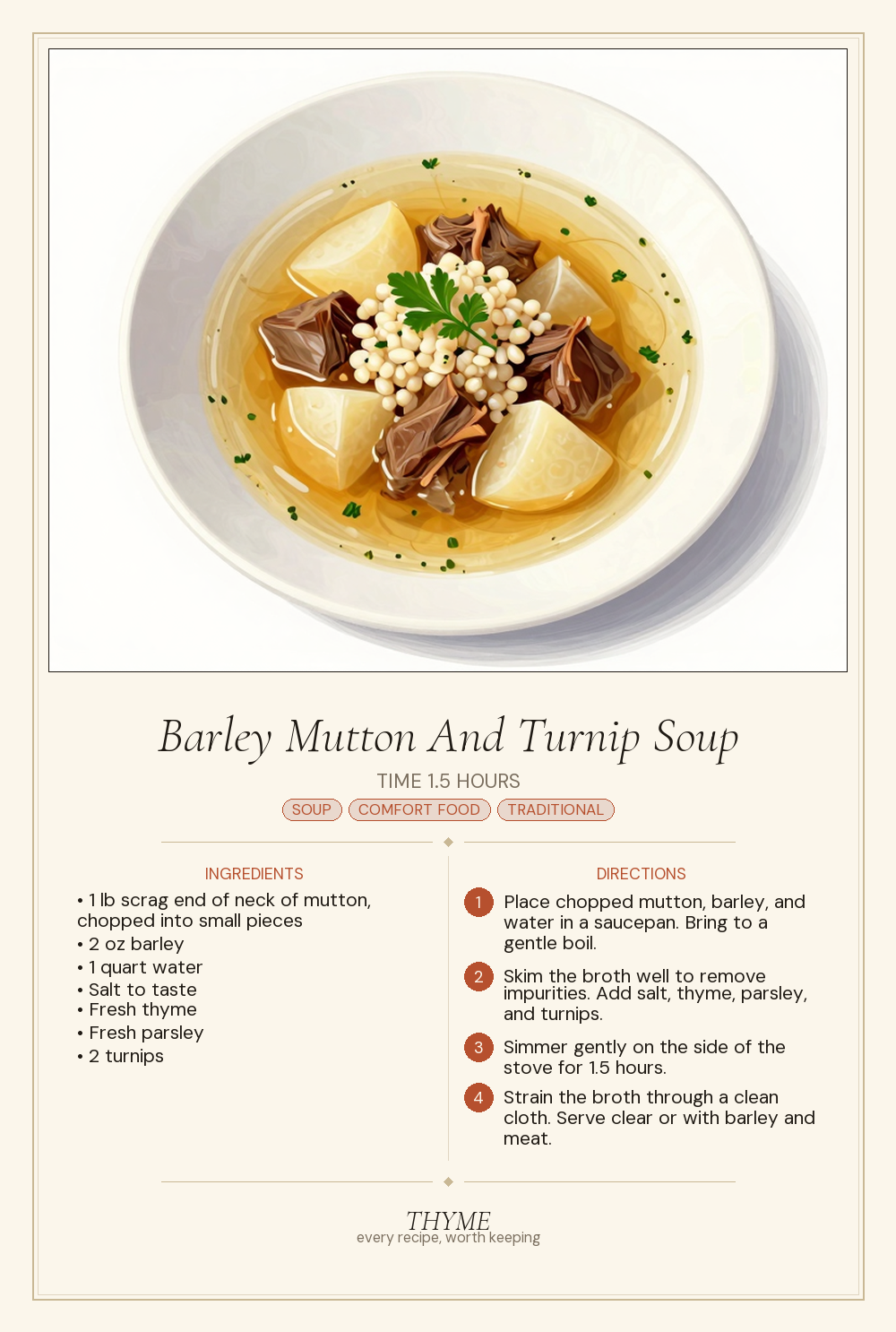 Barley Mutton And Turnip Soup