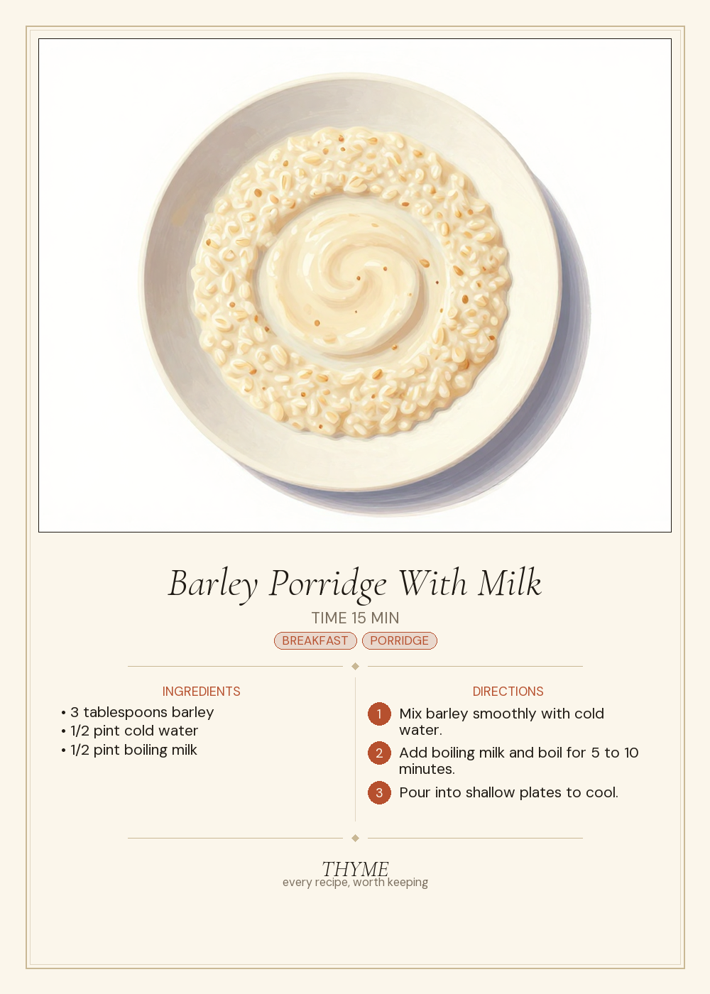 Barley Porridge With Milk