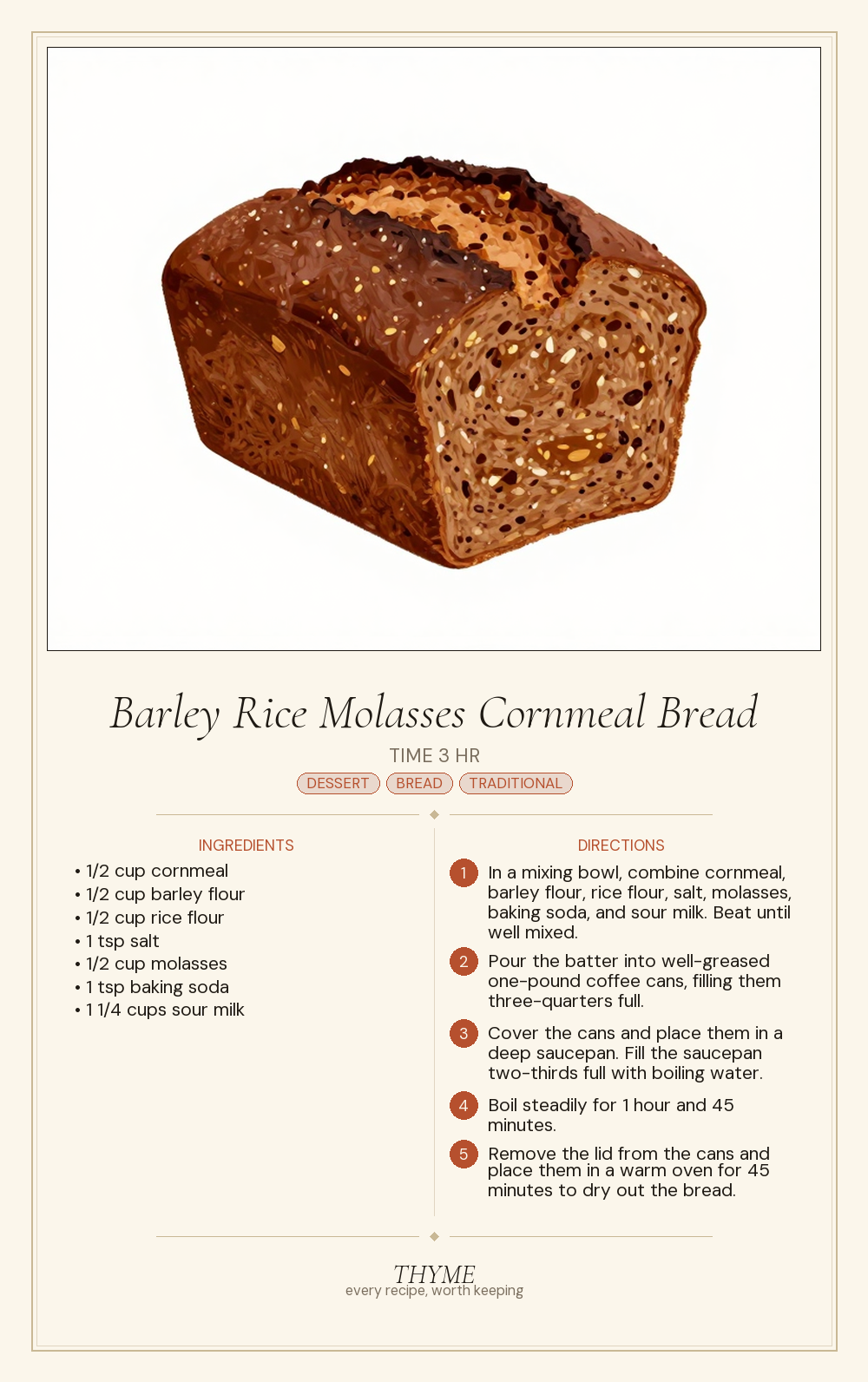 Barley Rice Molasses Cornmeal Bread
