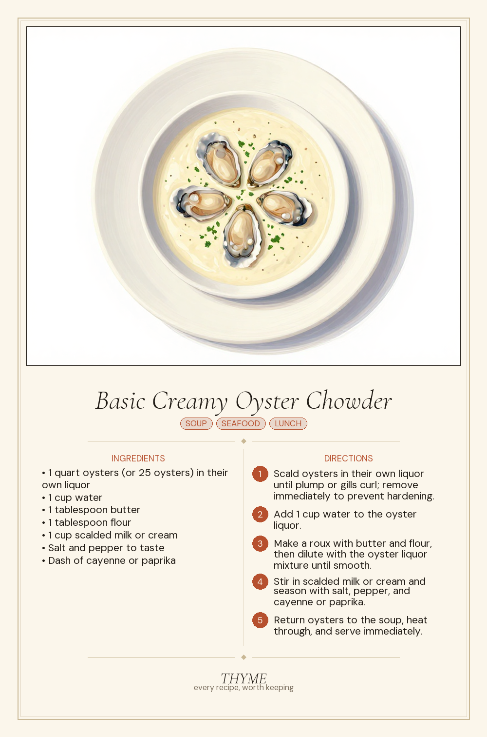 Basic Creamy Oyster Chowder