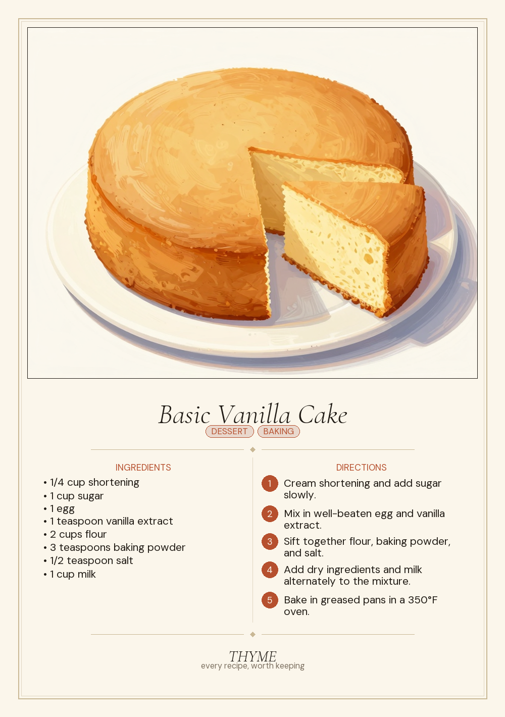 Basic Vanilla Cake