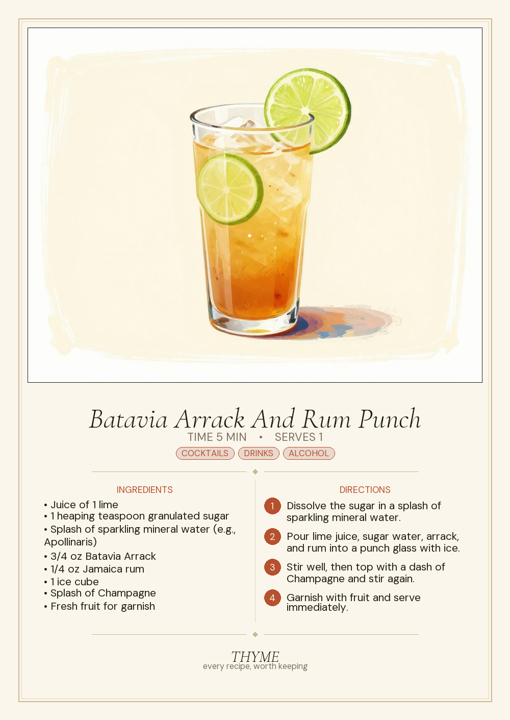 Batavia Arrack And Rum Punch