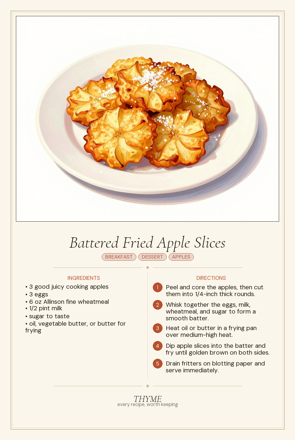 Battered Fried Apple Slices