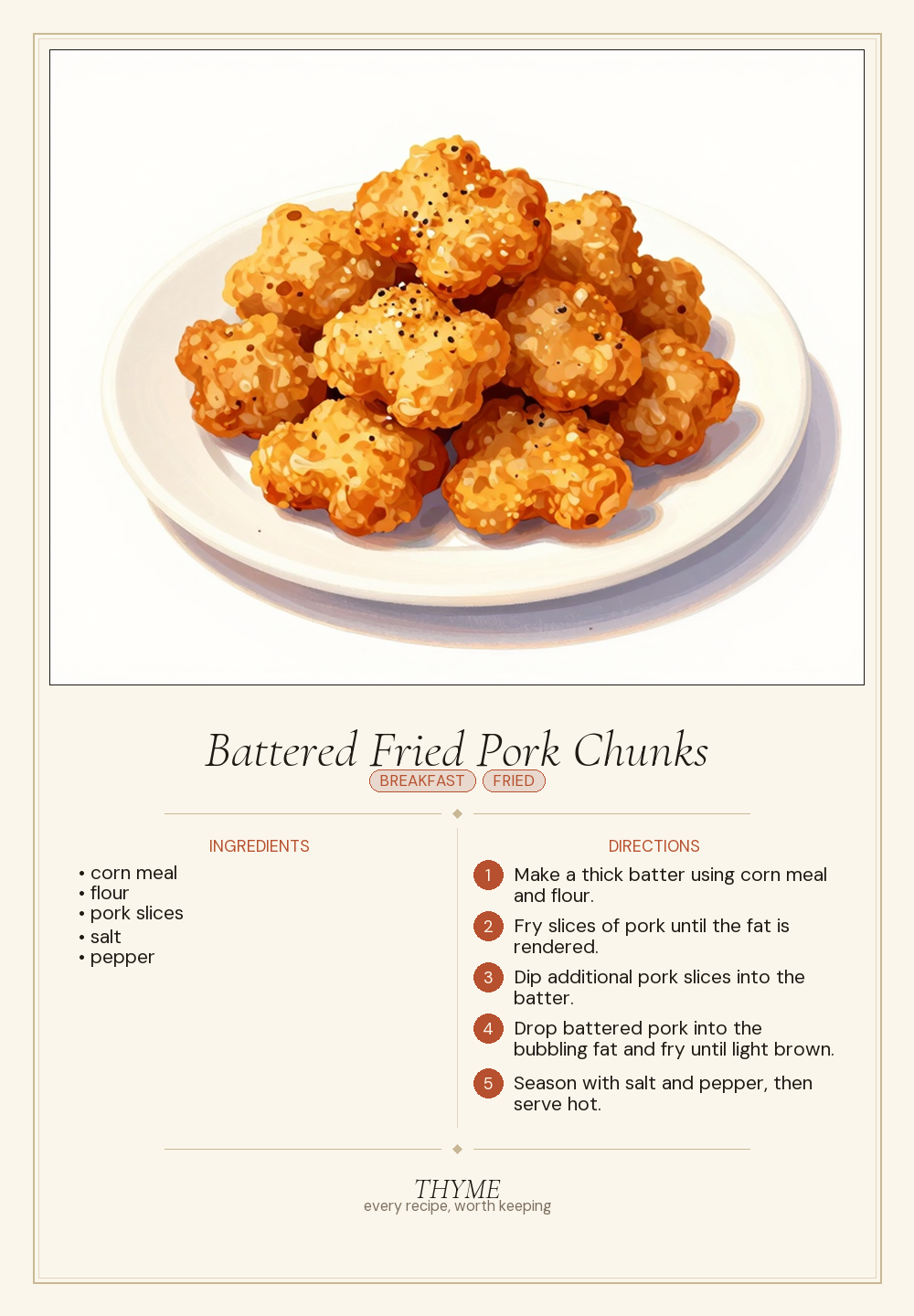 Battered Fried Pork Chunks