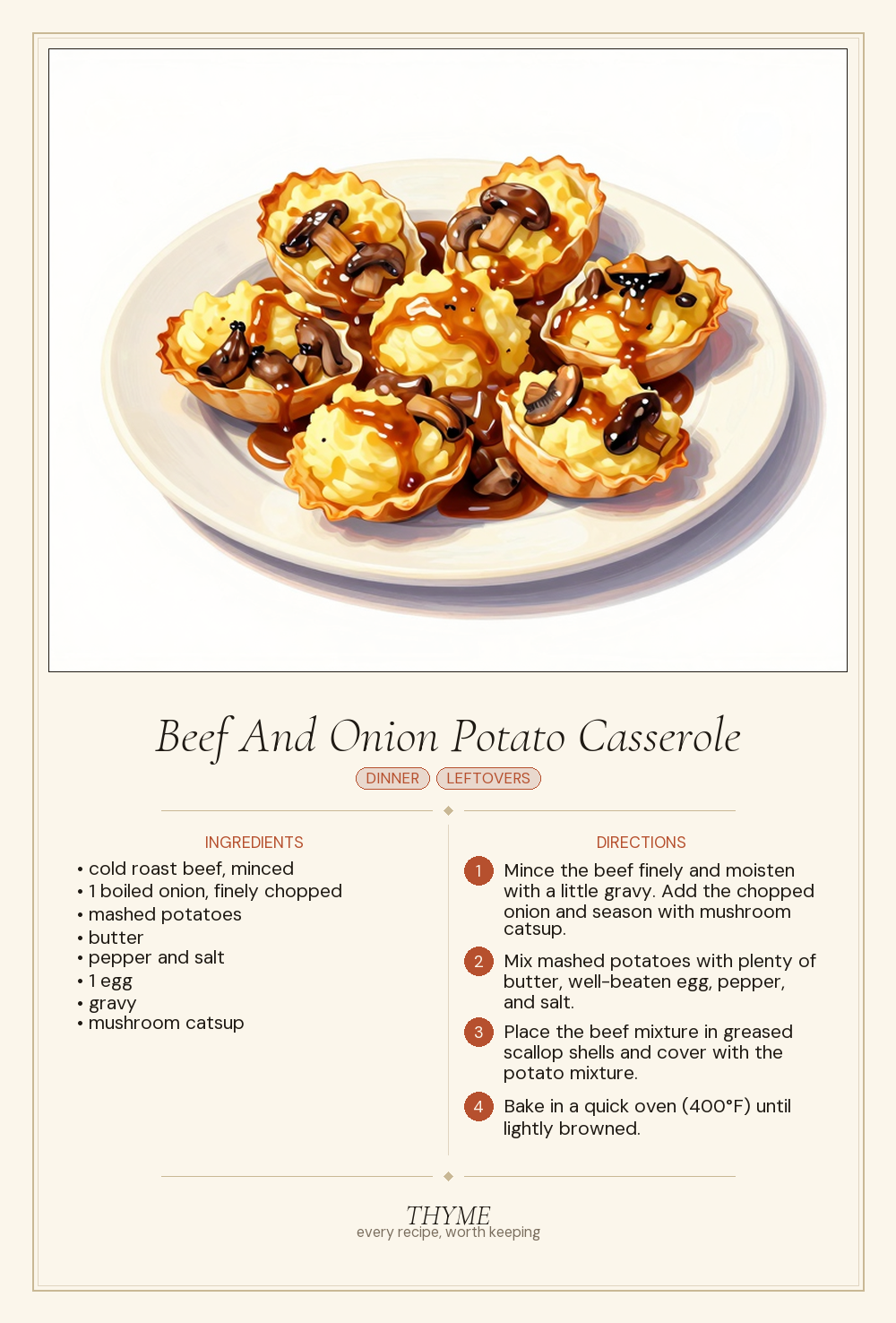 Beef And Onion Potato Casserole
