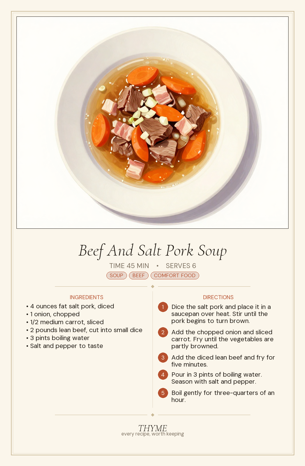 Beef And Salt Pork Soup