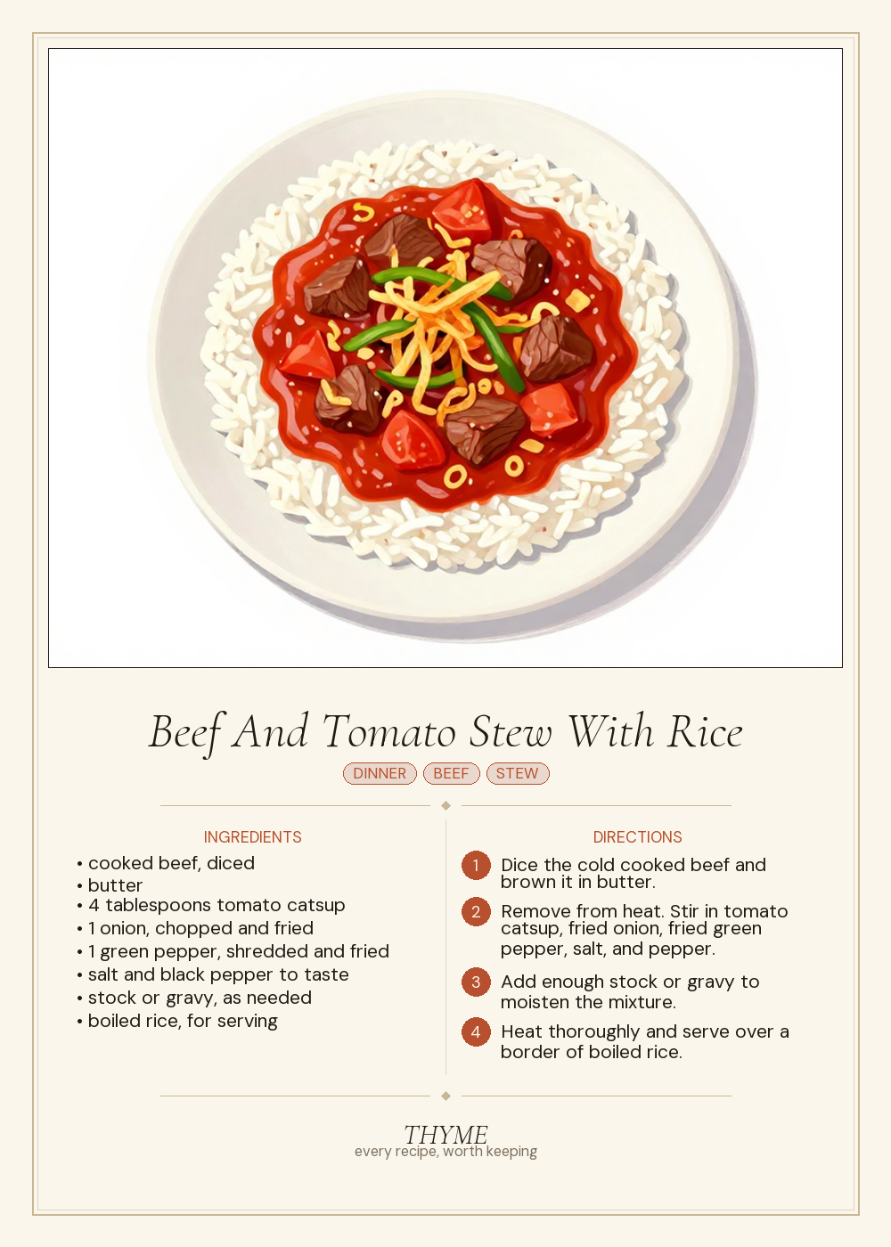 Beef And Tomato Stew With Rice