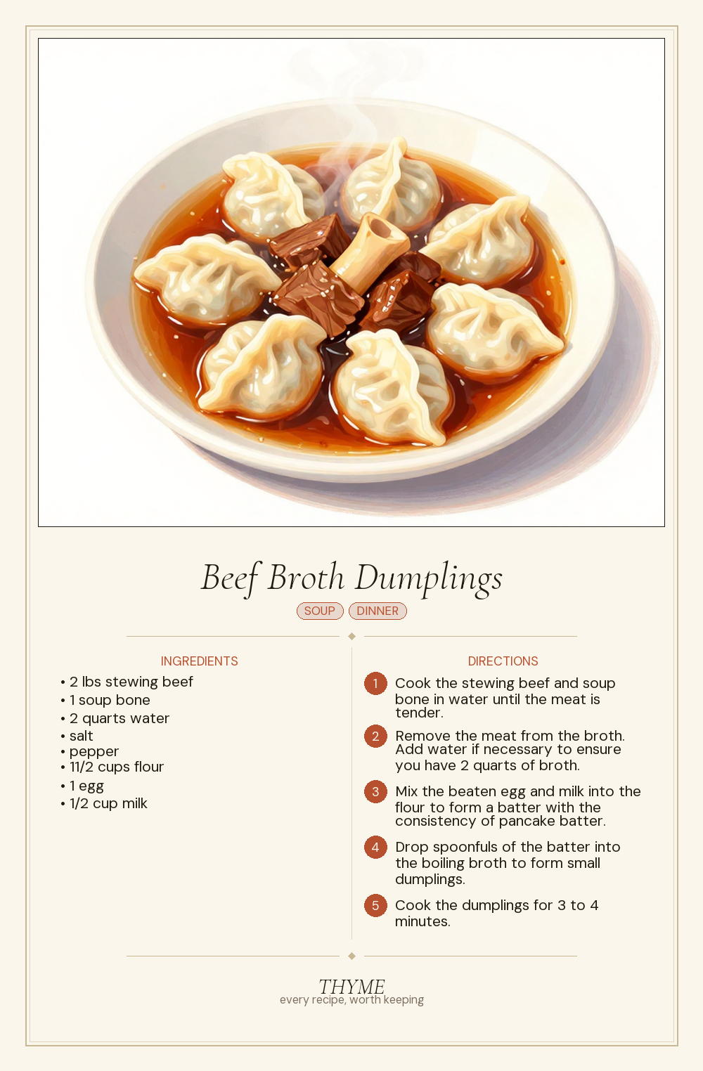Beef Broth Dumplings