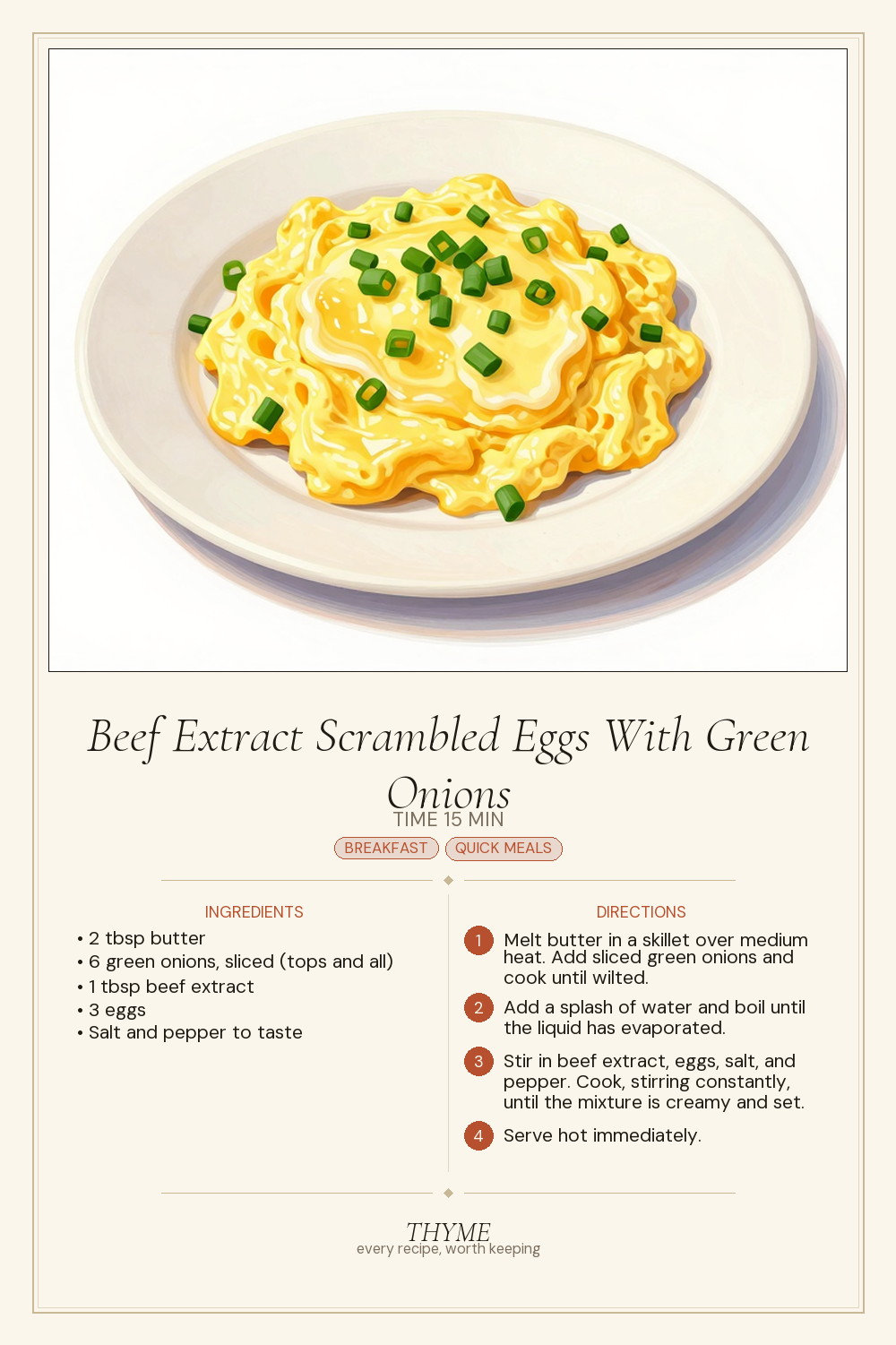 Beef Extract Scrambled Eggs With Green Onions
