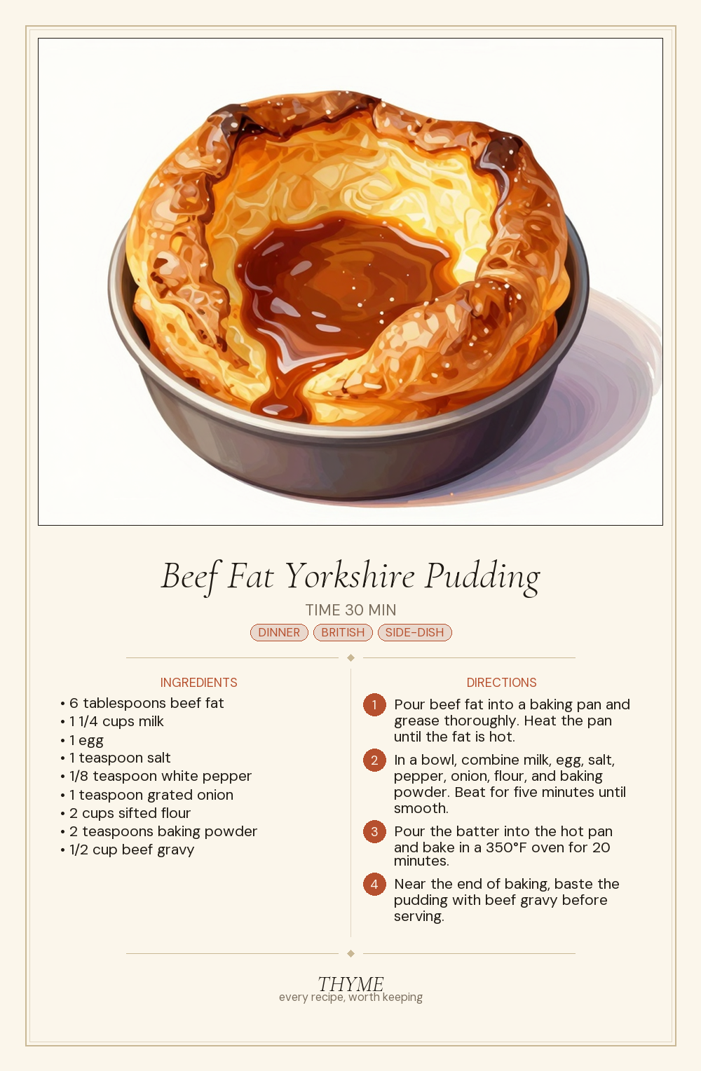 Beef Fat Yorkshire Pudding