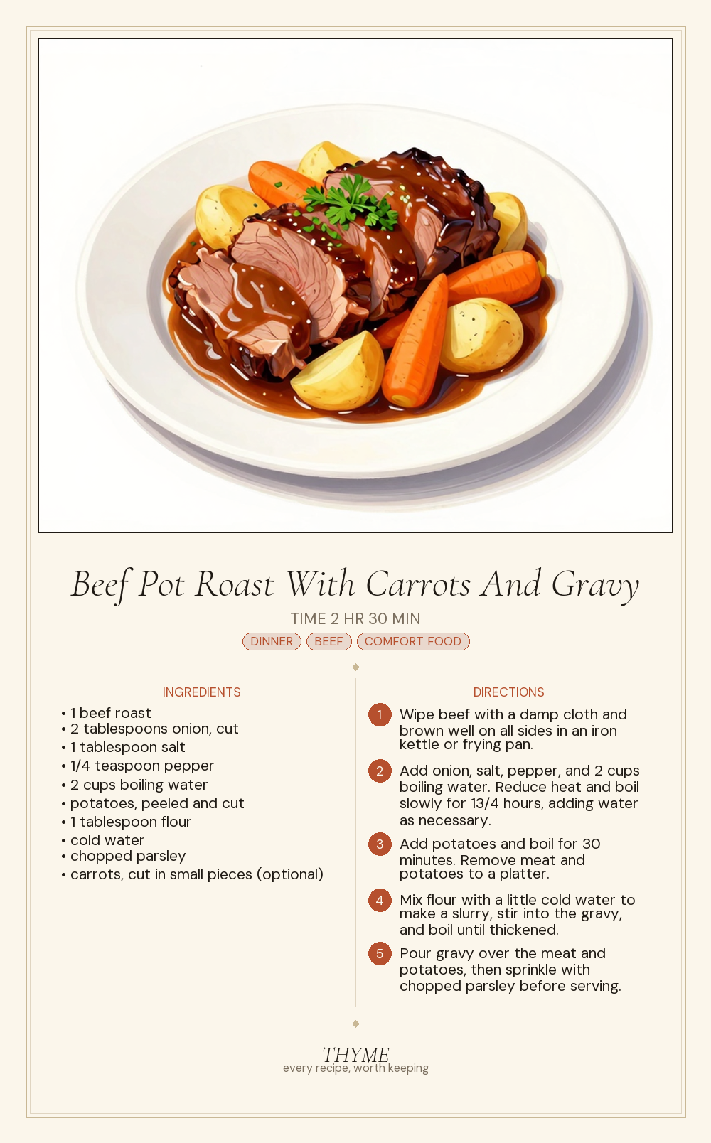 Beef Pot Roast With Carrots And Gravy