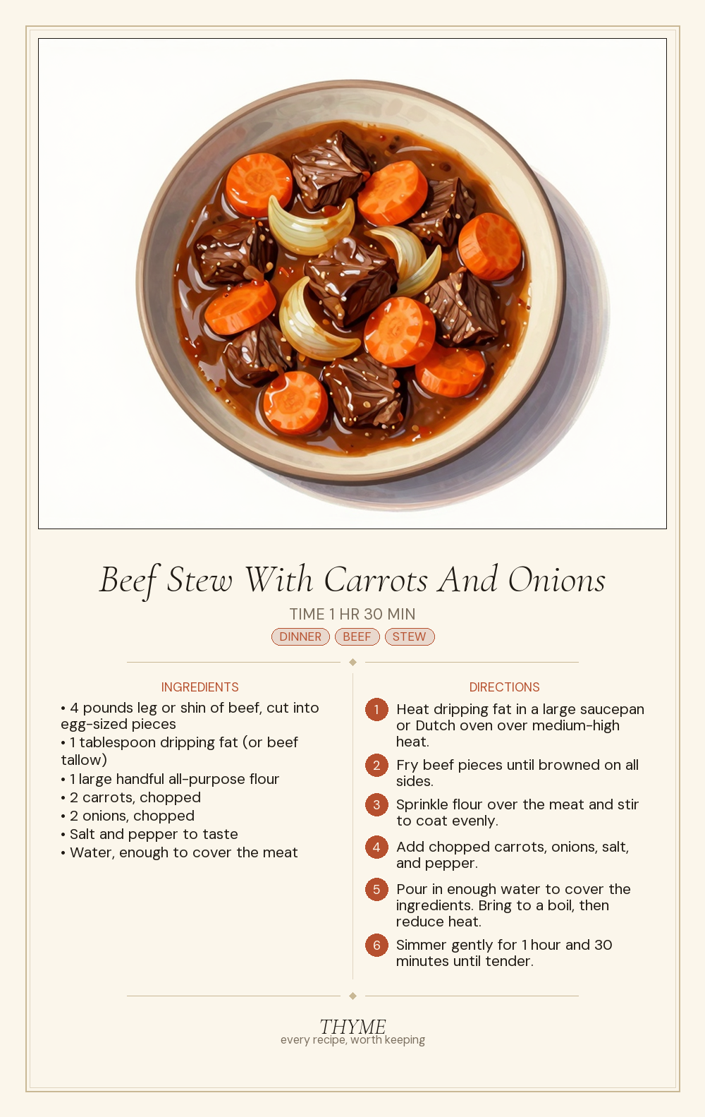 Beef Stew With Carrots And Onions